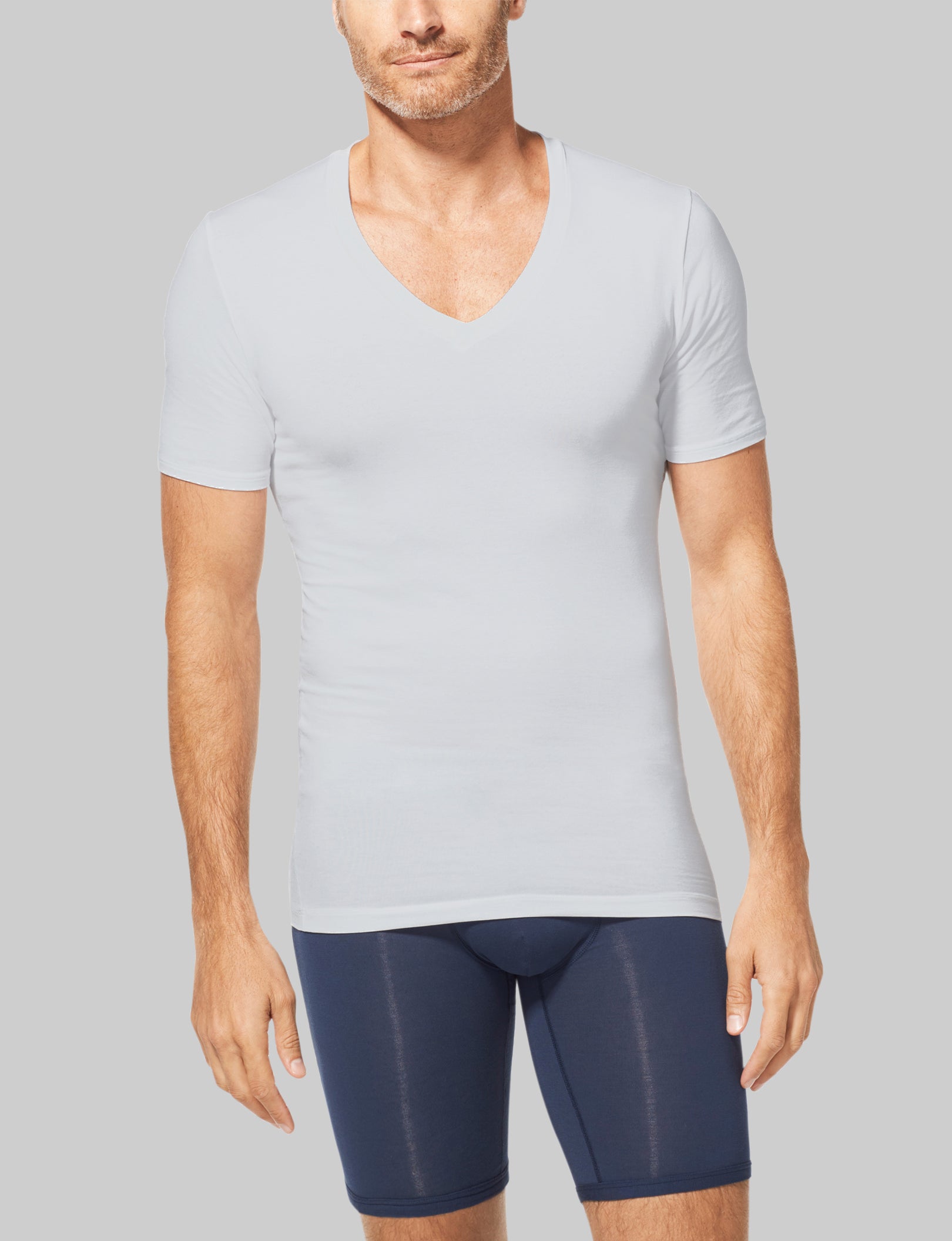 Cool Cotton Deep V-Neck Stay-Tucked Undershirt