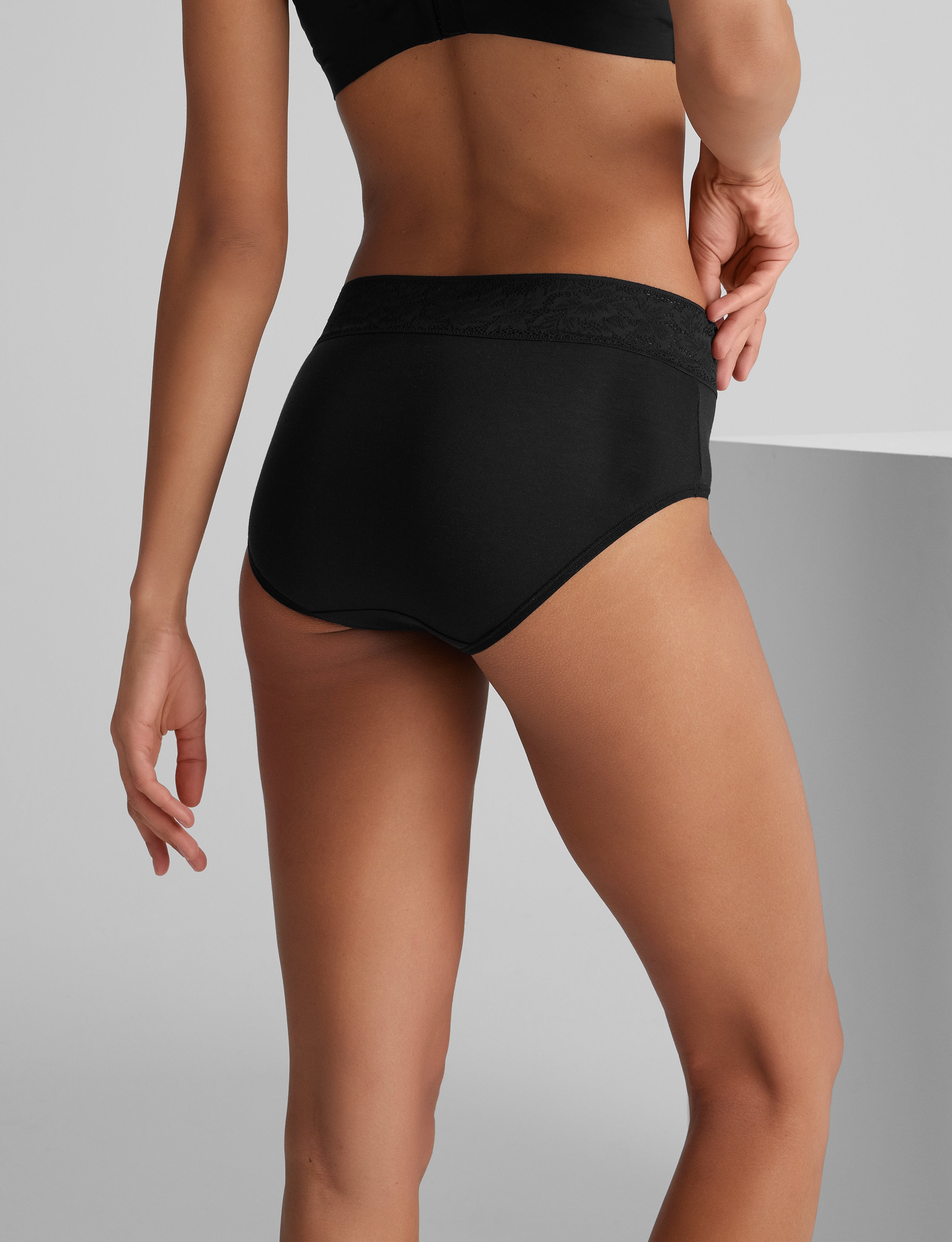 Women's Second Skin High Rise Brief, Lace Waist