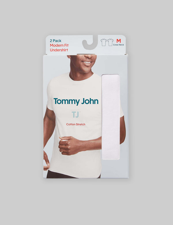 TJ Cotton Stretch Crew Neck Modern Fit Undershirt 2 Pack