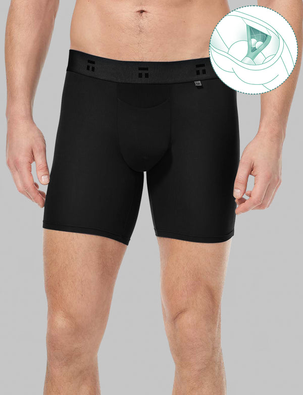 Tommy John Men's Underwear – Cool Cotton Hammock Pouch Boxer Brief with  Mid-Length 6 Inseam – Comfortable Underwear