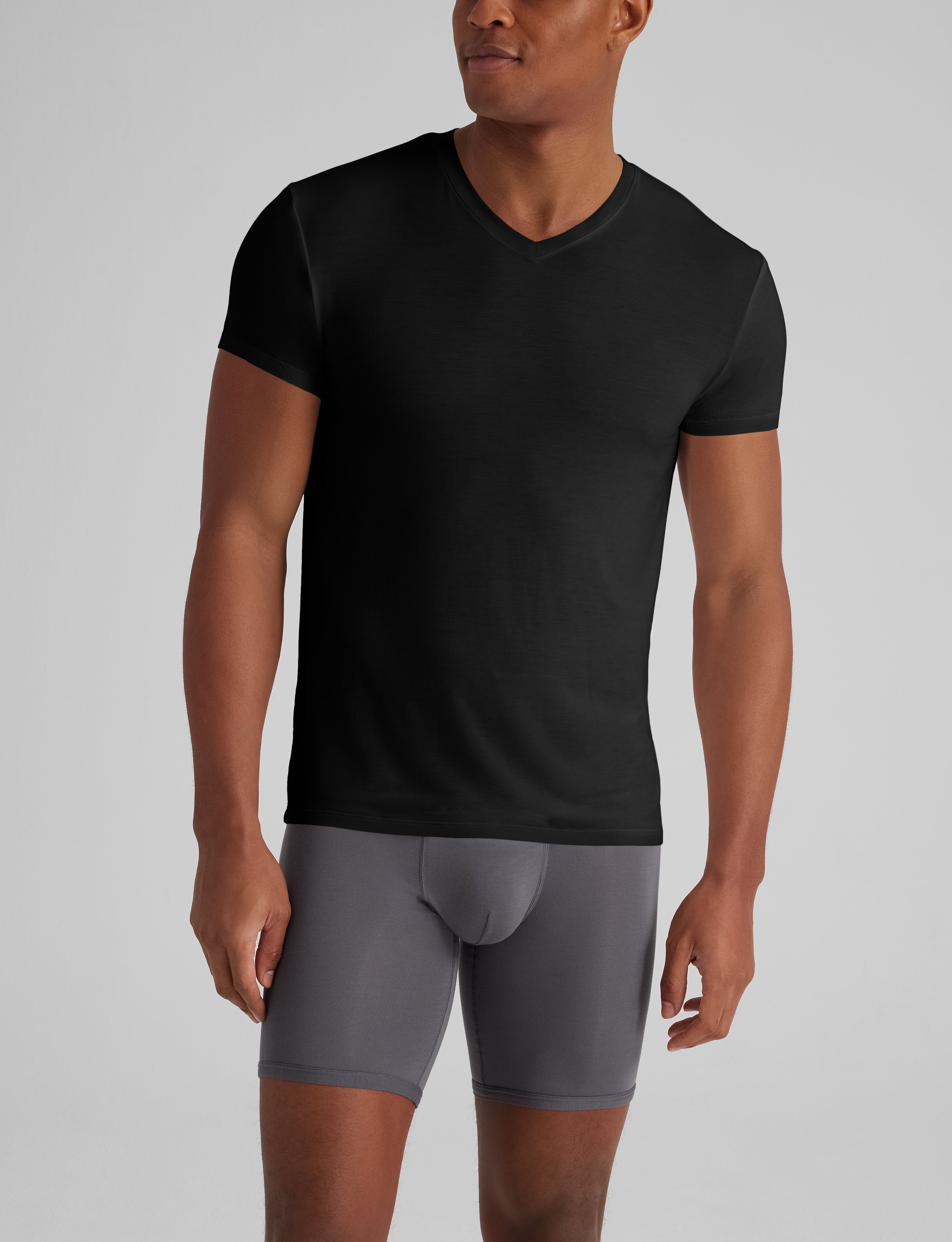 Second Skin High V-Neck Modern Fit Undershirt (3-Pack)