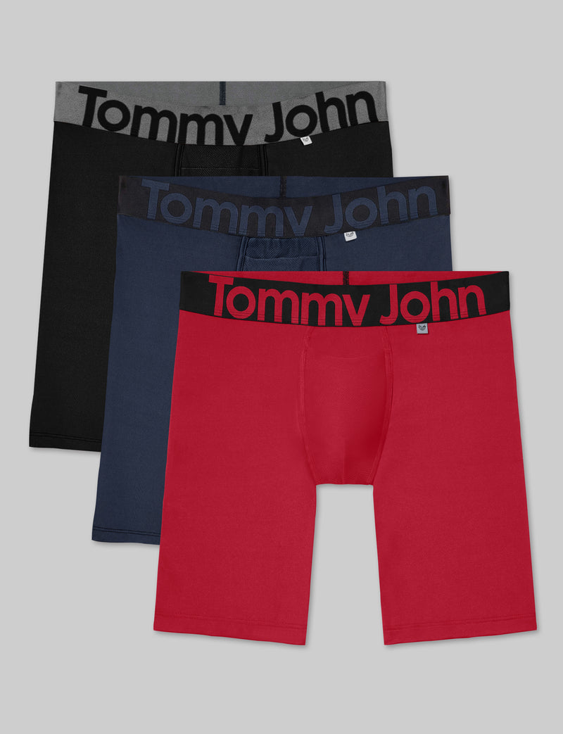 360 Sport Boxer Brief 8" (3-Pack)::Black/Dress Blues/Salsa