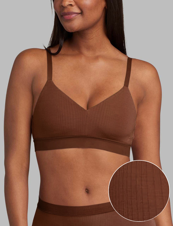 Women's Light Support Rib Triangle Bra - All In Motion™ Brown M