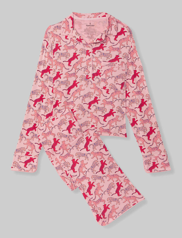 Women's Downtime Long Sleeve Pajama Top & Pant Set Tommy John