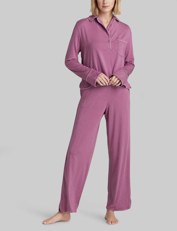 Women's Downtime Long Sleeve Pajama Top & Pant Set Tommy John