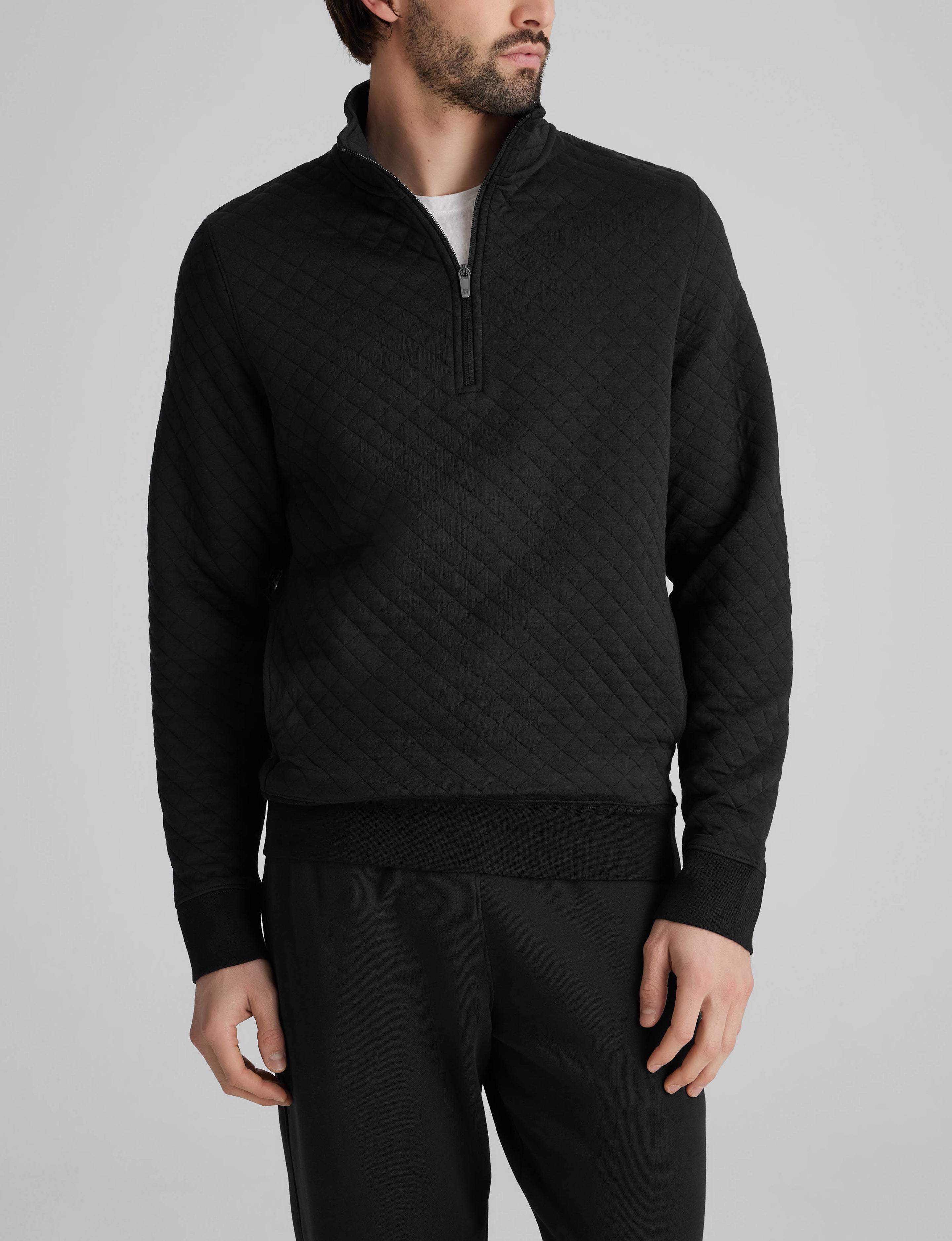 Quilted Quarter Zip & French Terry Jogger Set