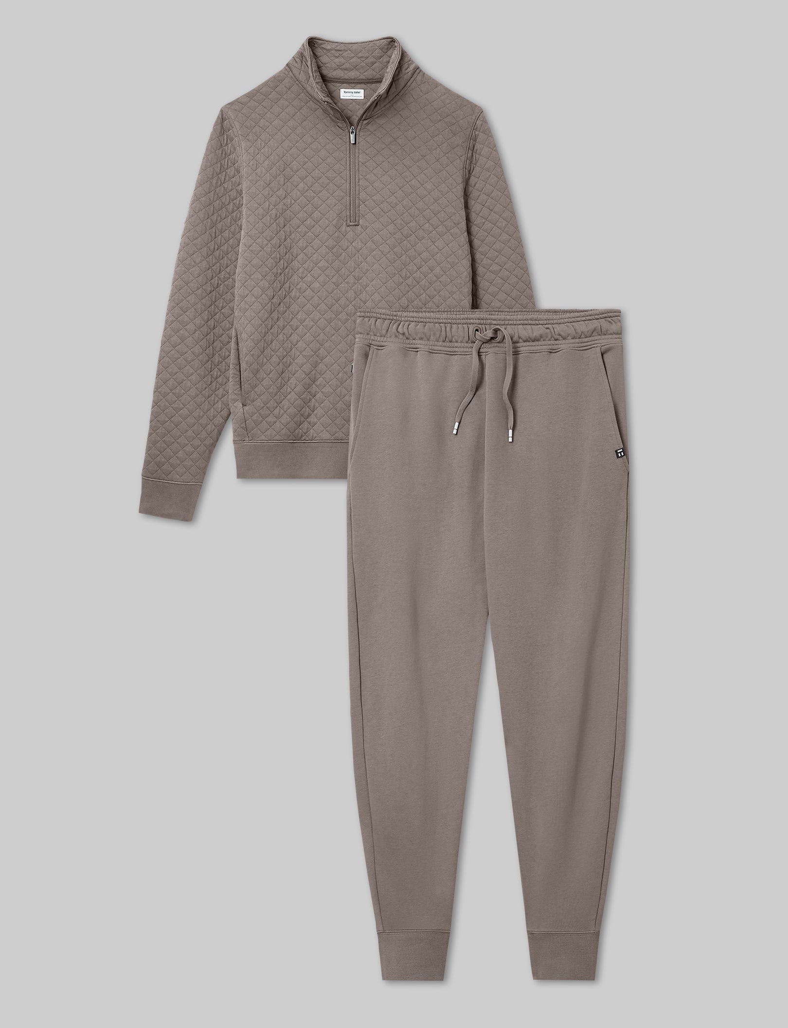 Quilted Quarter Zip & French Terry Jogger Set