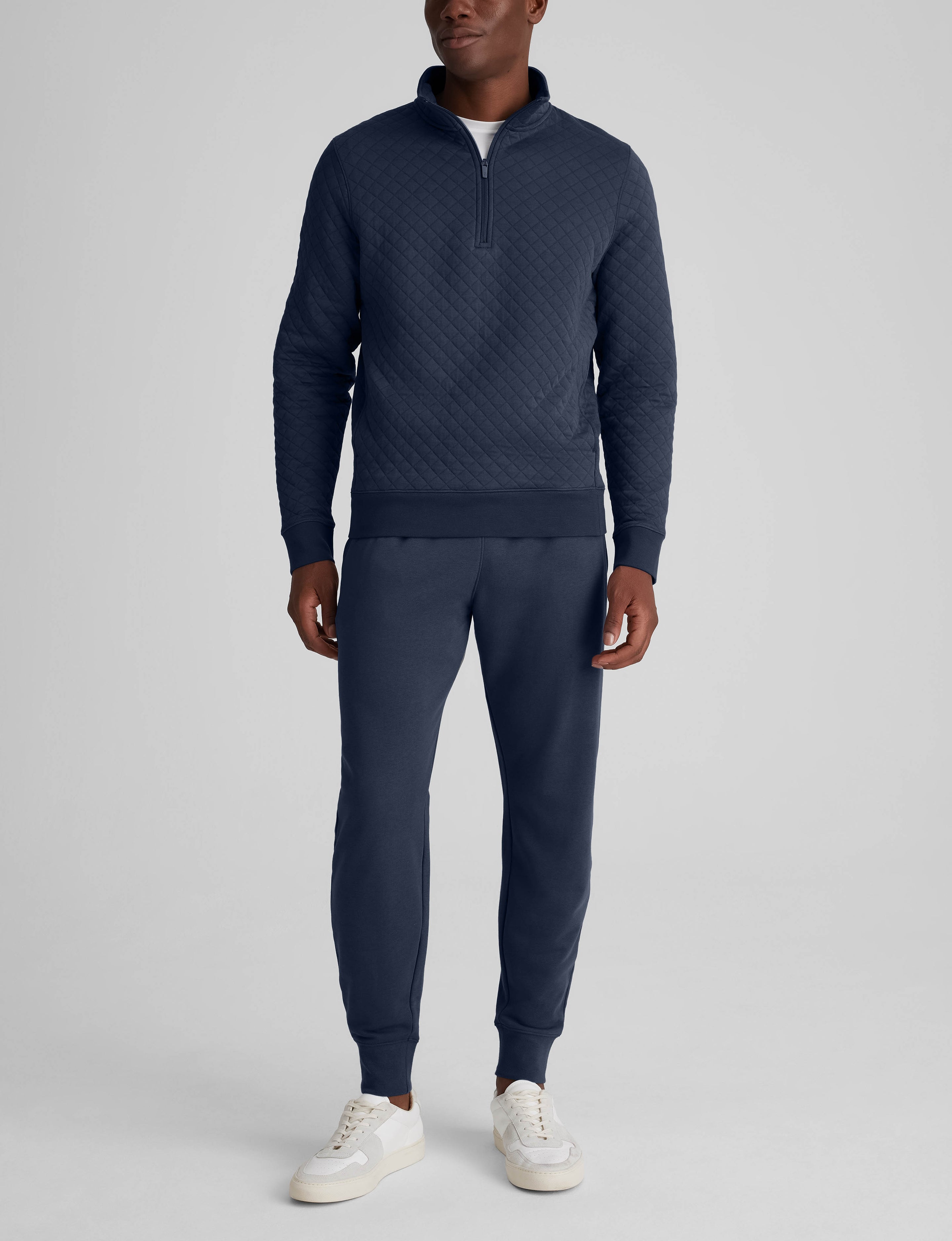 Quilted Quarter Zip & French Terry Jogger Set
