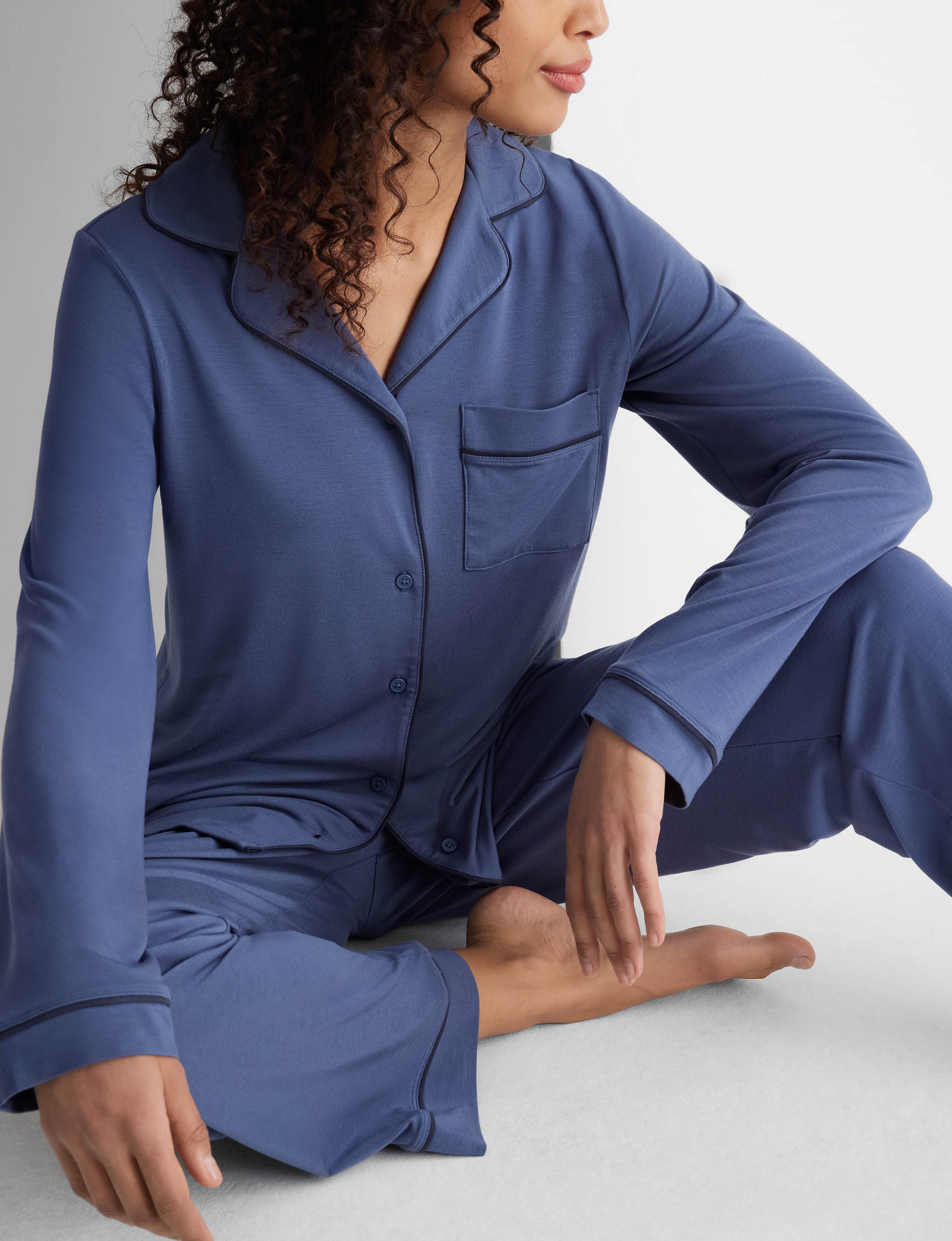 Women's Downtime Long Sleeve Pajama Top & Pant Set