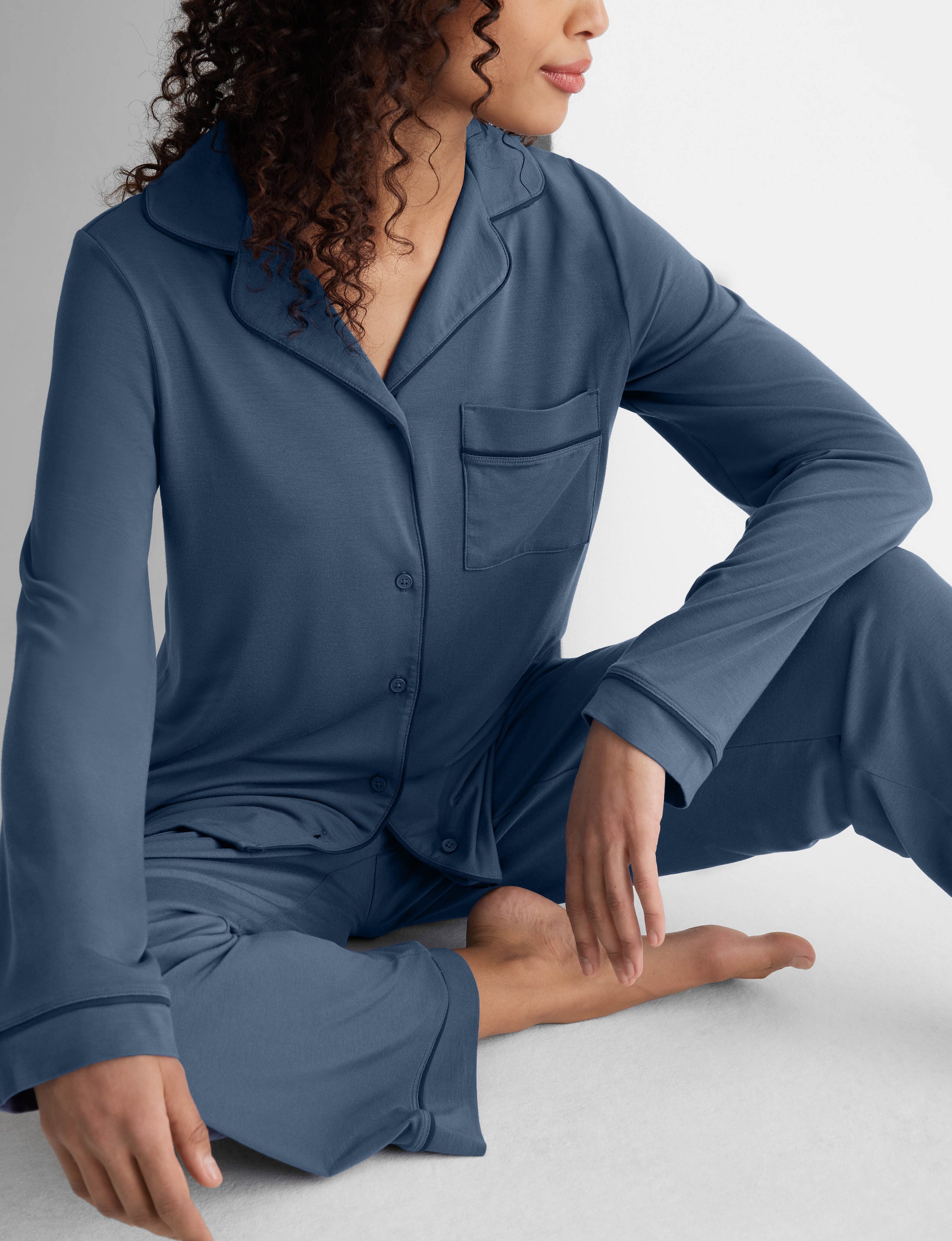 Women's Downtime Long Sleeve Pajama Top & Pant Set