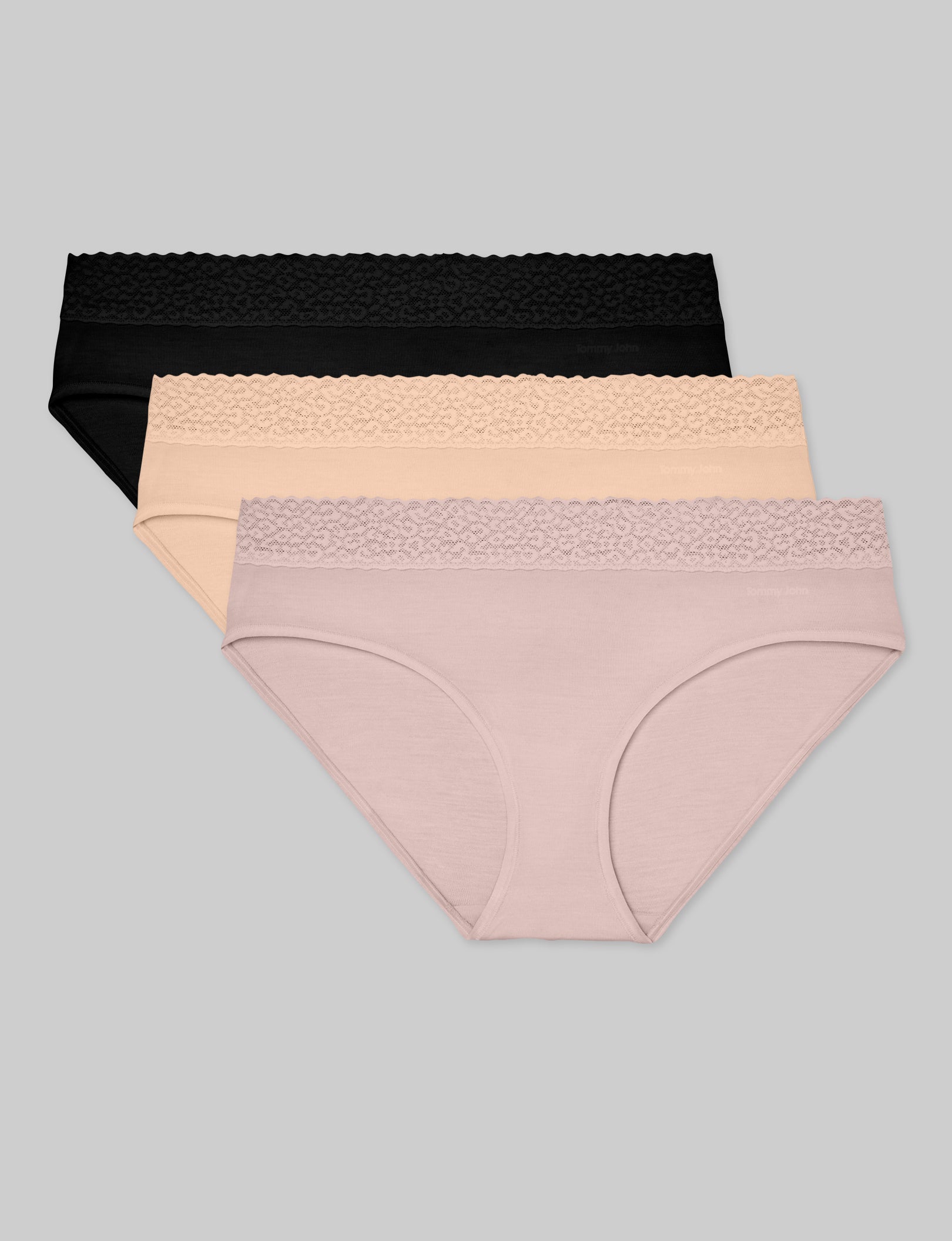Women's Second Skin Brief, Lace Waist (3-Pack)