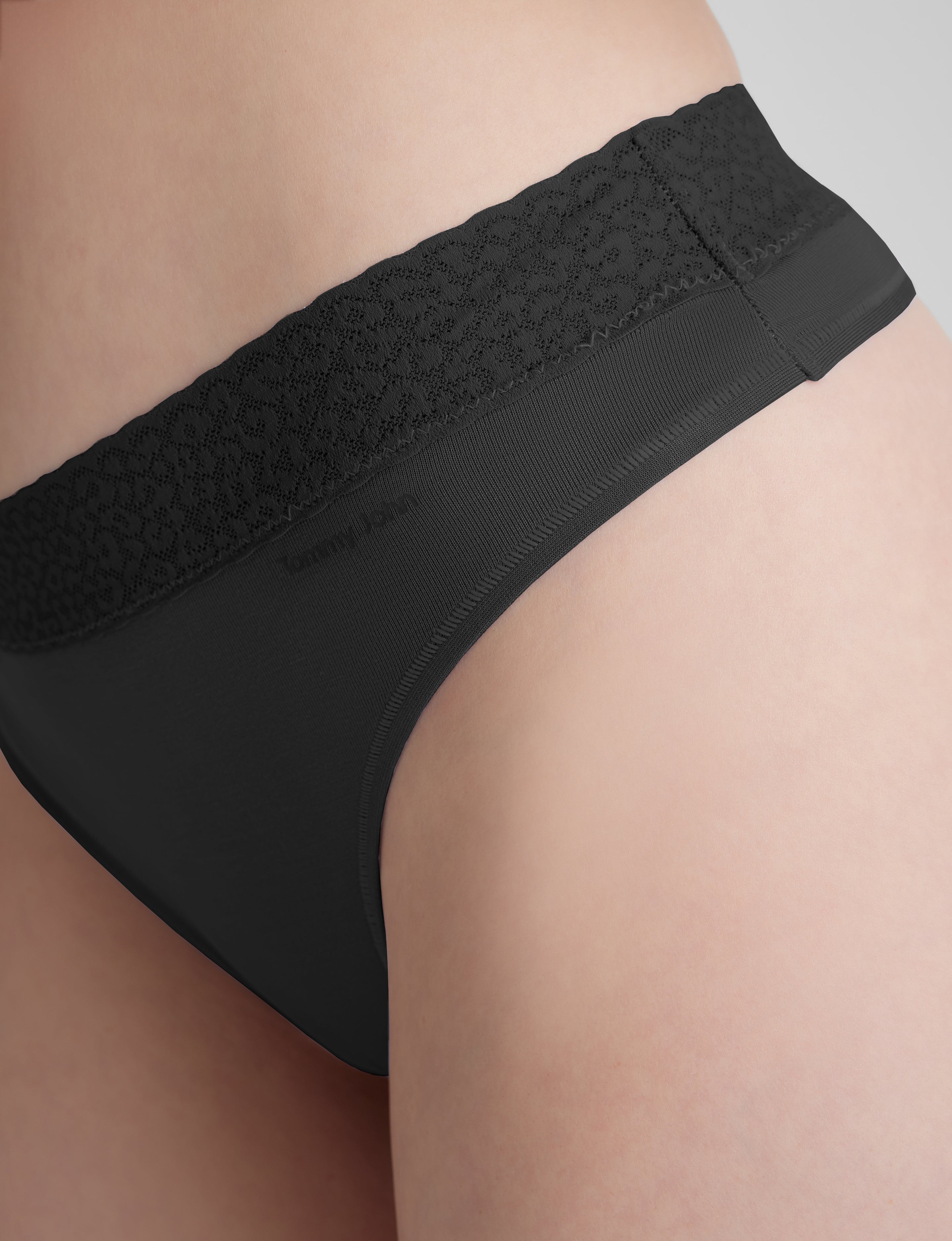 Women's Second Skin Thong, Lace Waist