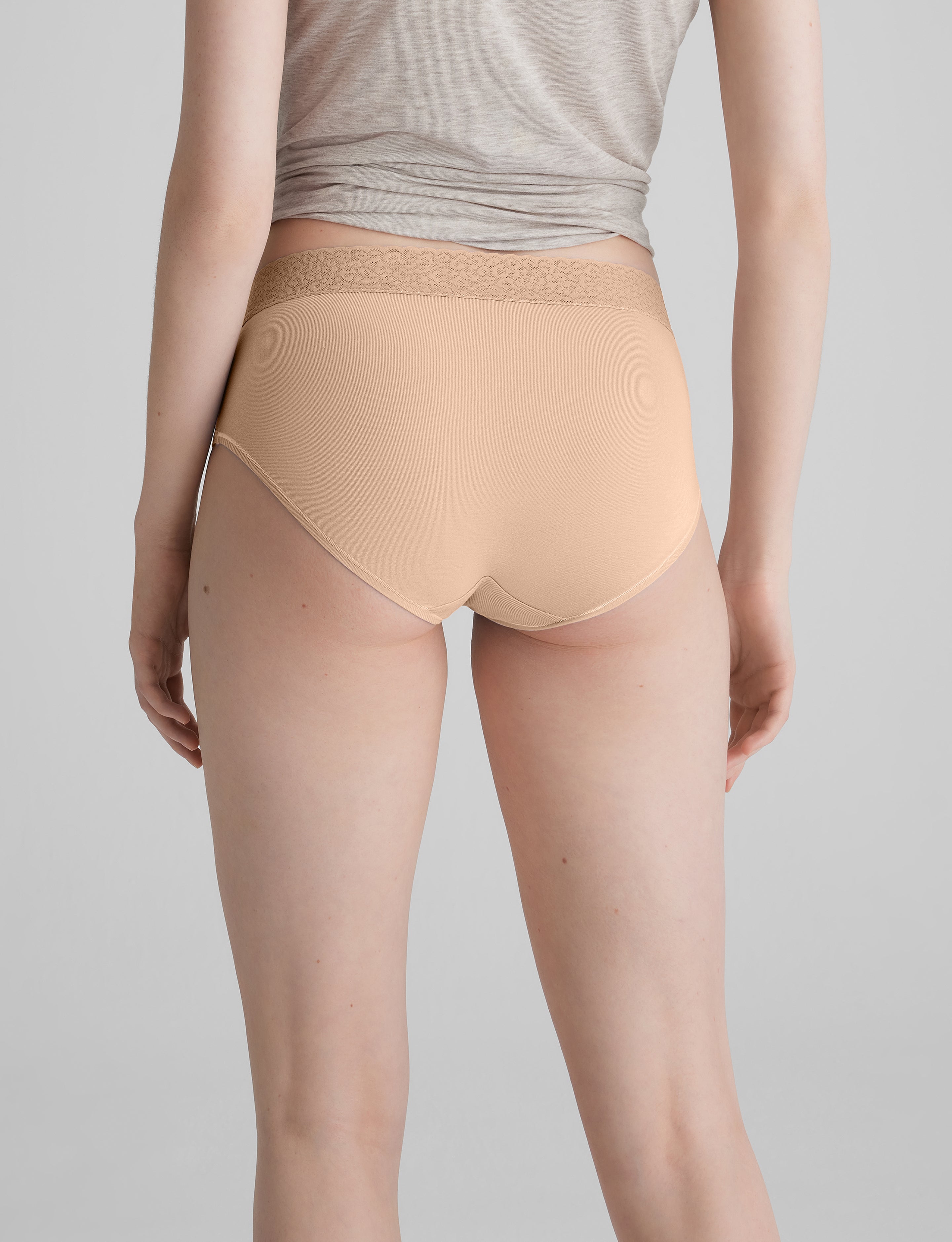 Women's Second Skin High-Rise Brief, Lace Waist (3-Pack)