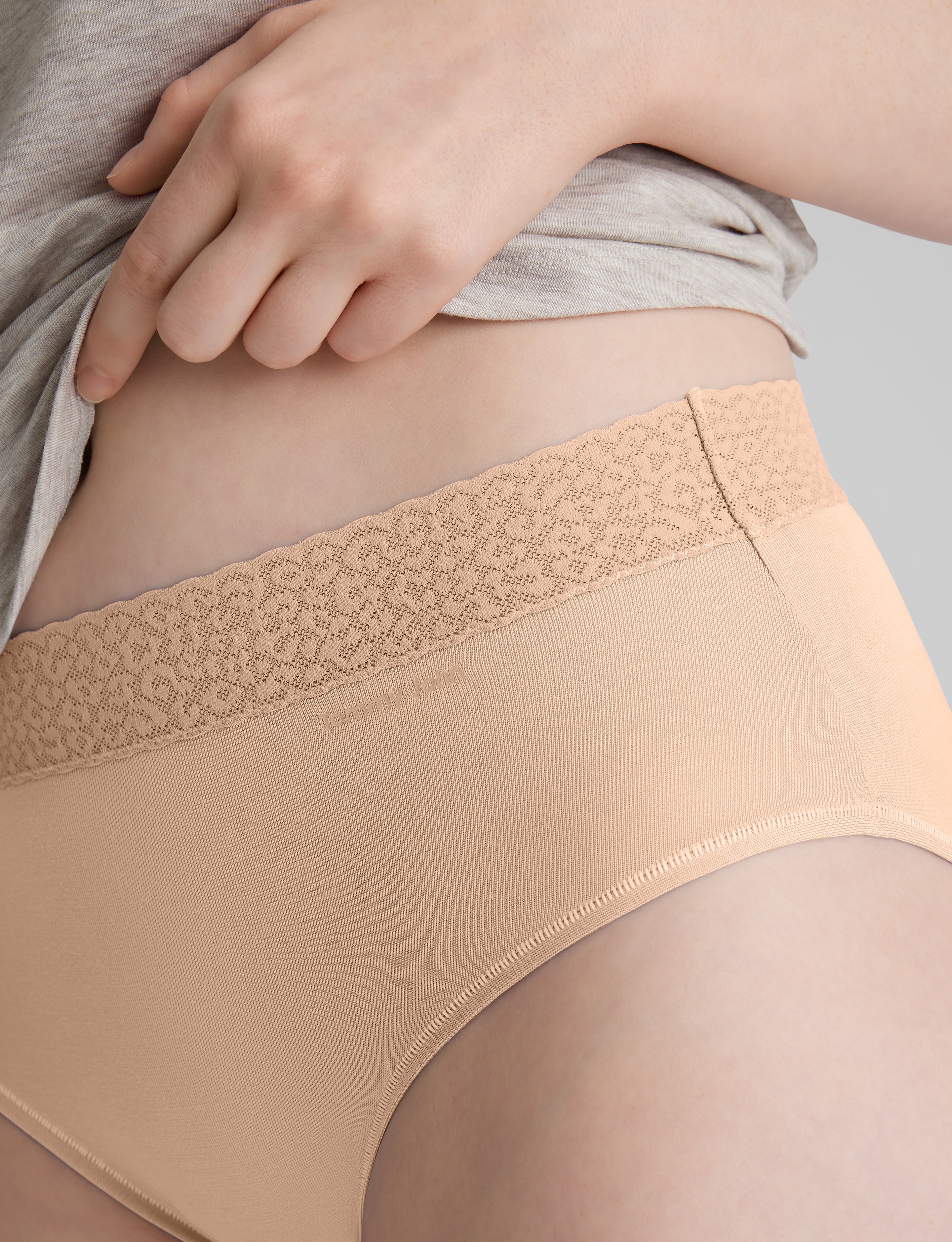 Women's Second Skin High Rise Brief, Lace Waist