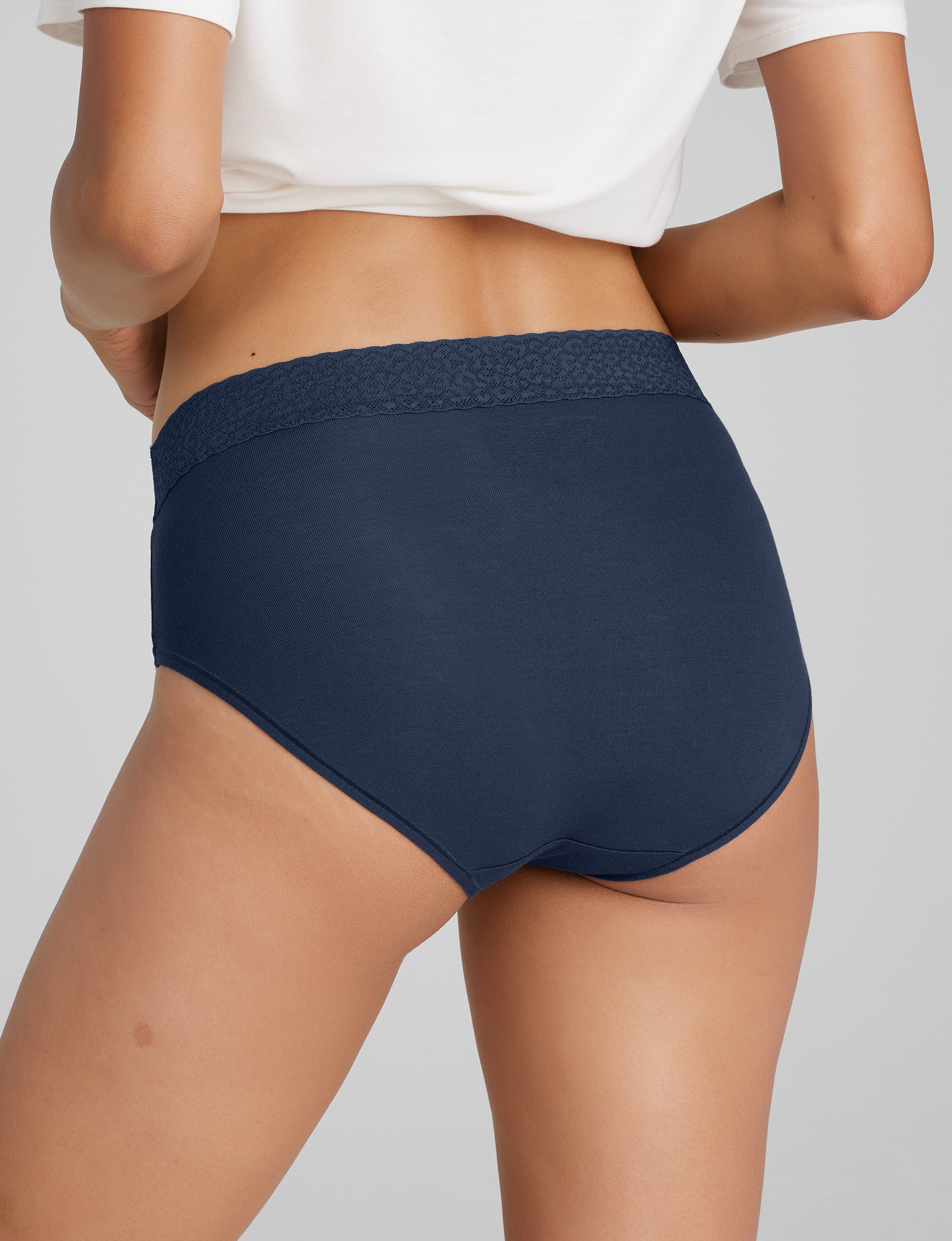Women's Second Skin High Rise Brief, Lace Waist
