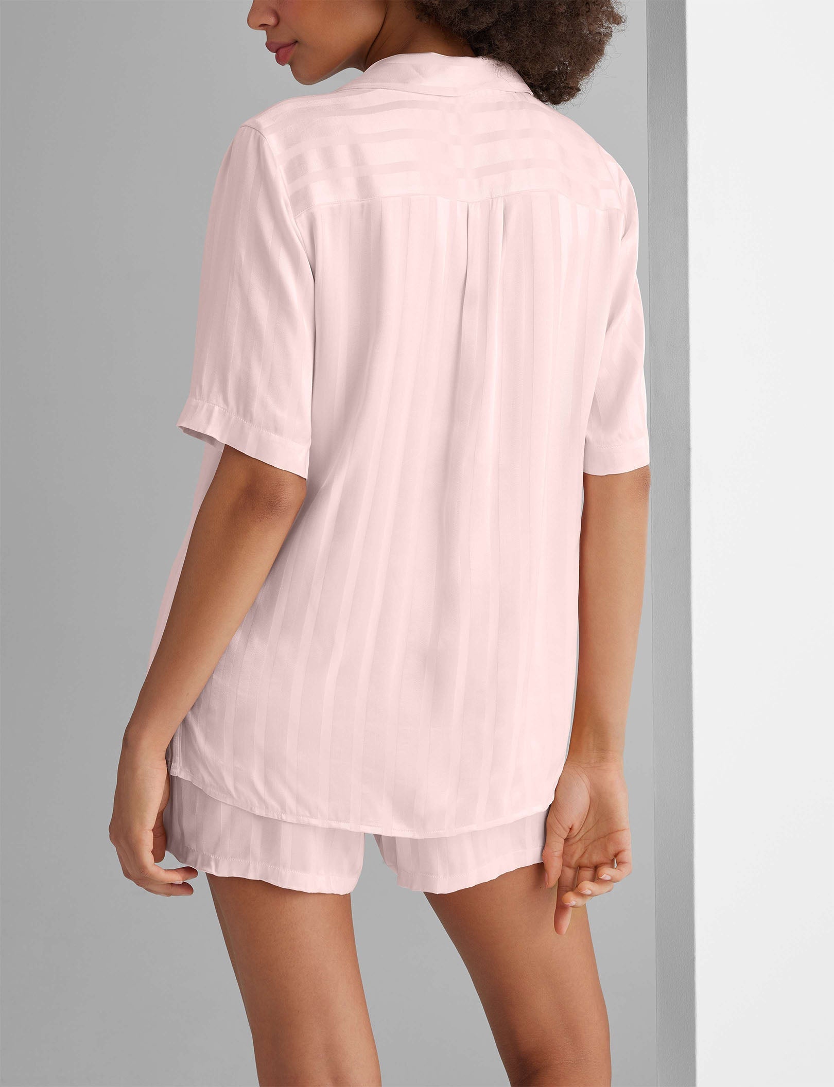 Women's Satin Jacquard Pajama Top & Short Set