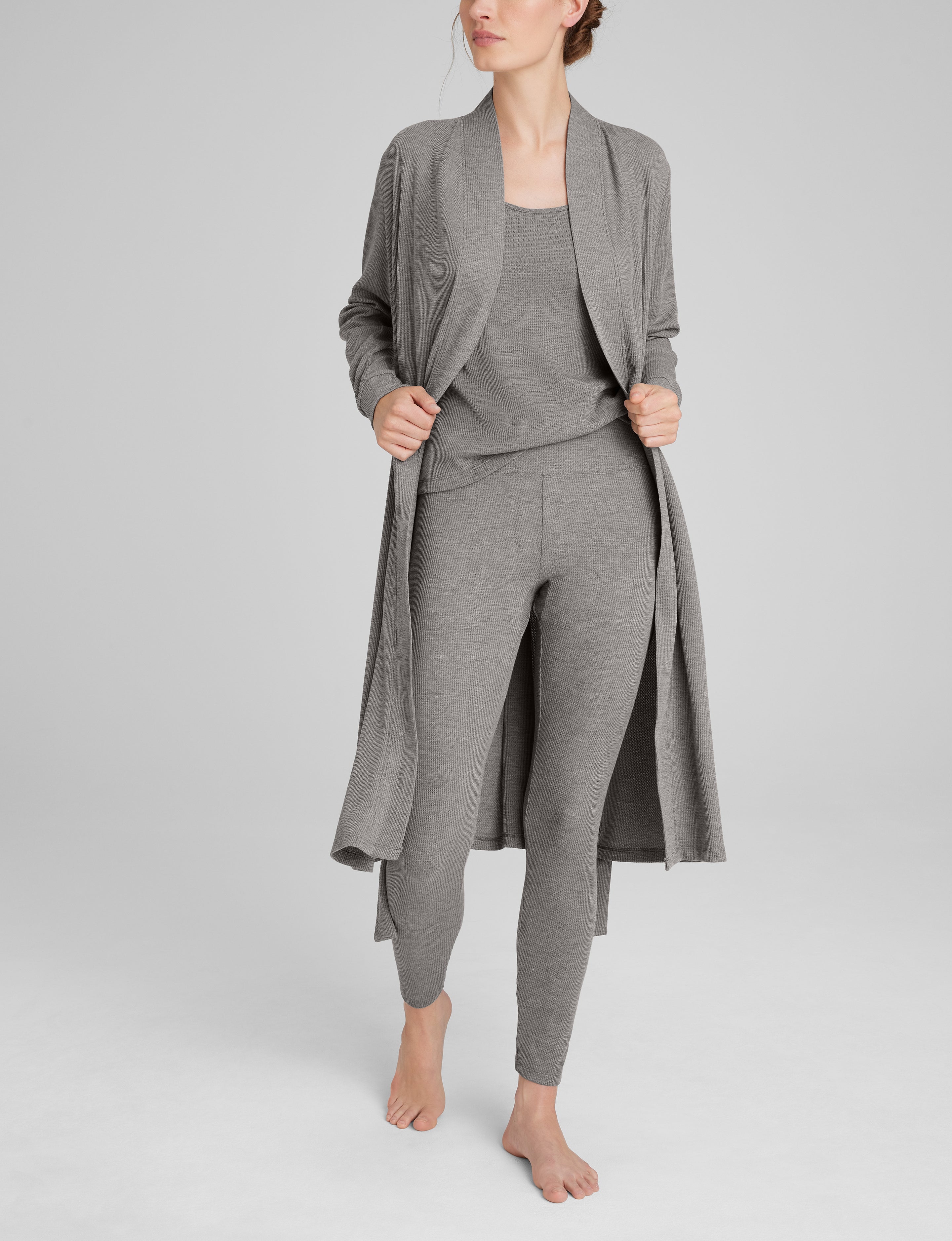 Women's Waffle Lounge Tank, Legging & Robe Set