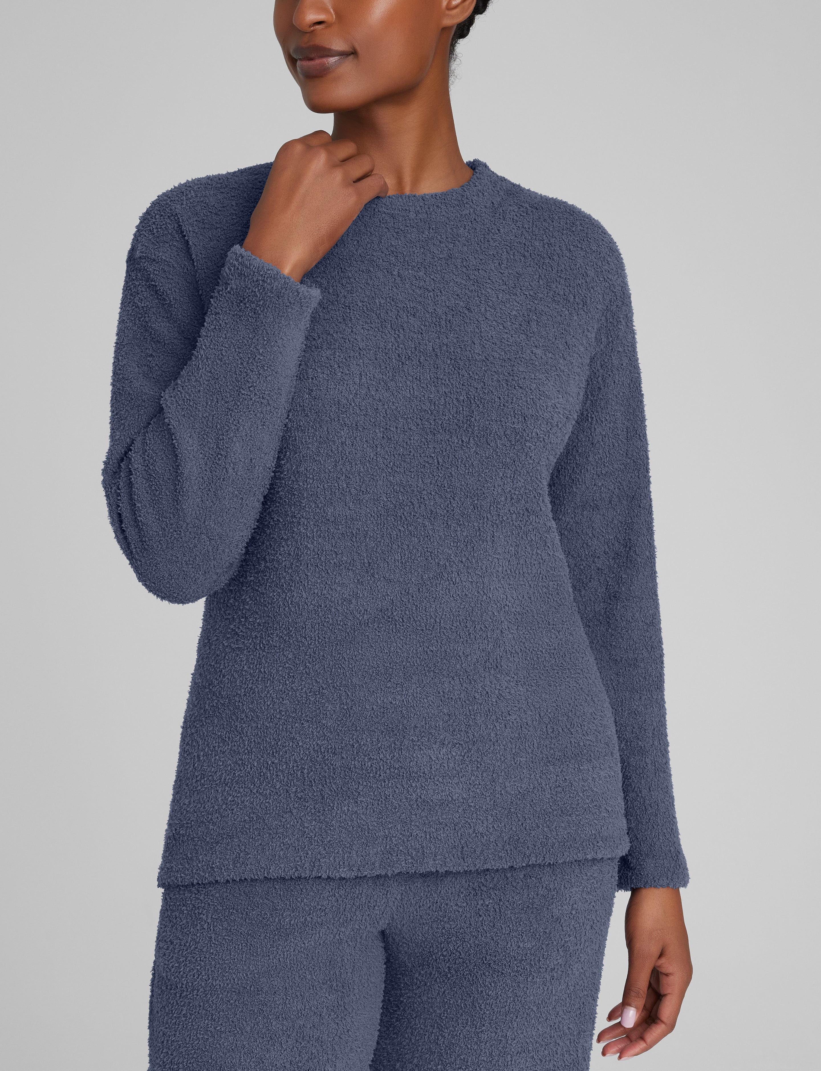 Women's Plush Crewneck Sweatshirt & Jogger Set