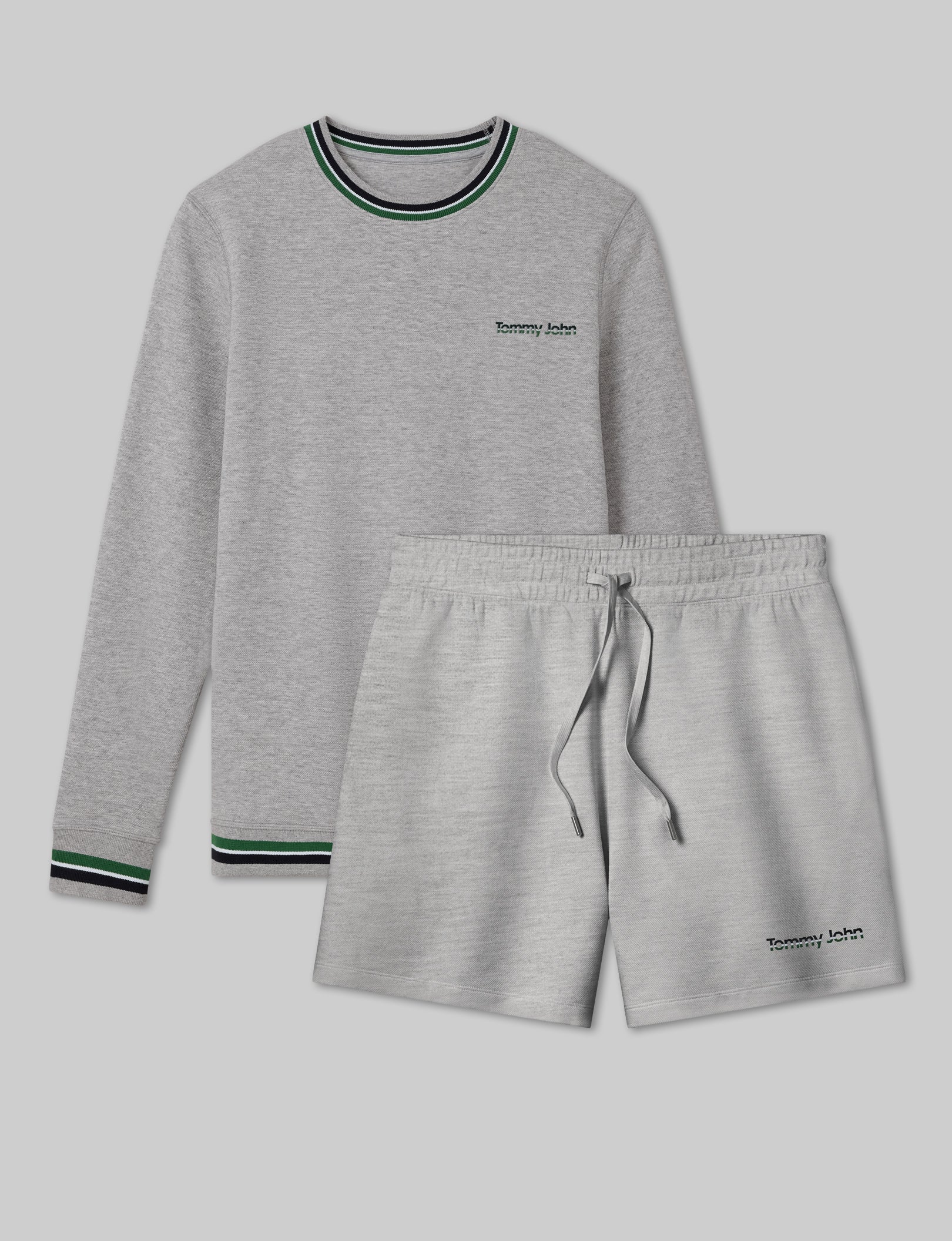 Varsity Stripe Crewneck Sweatshirt & Short Set