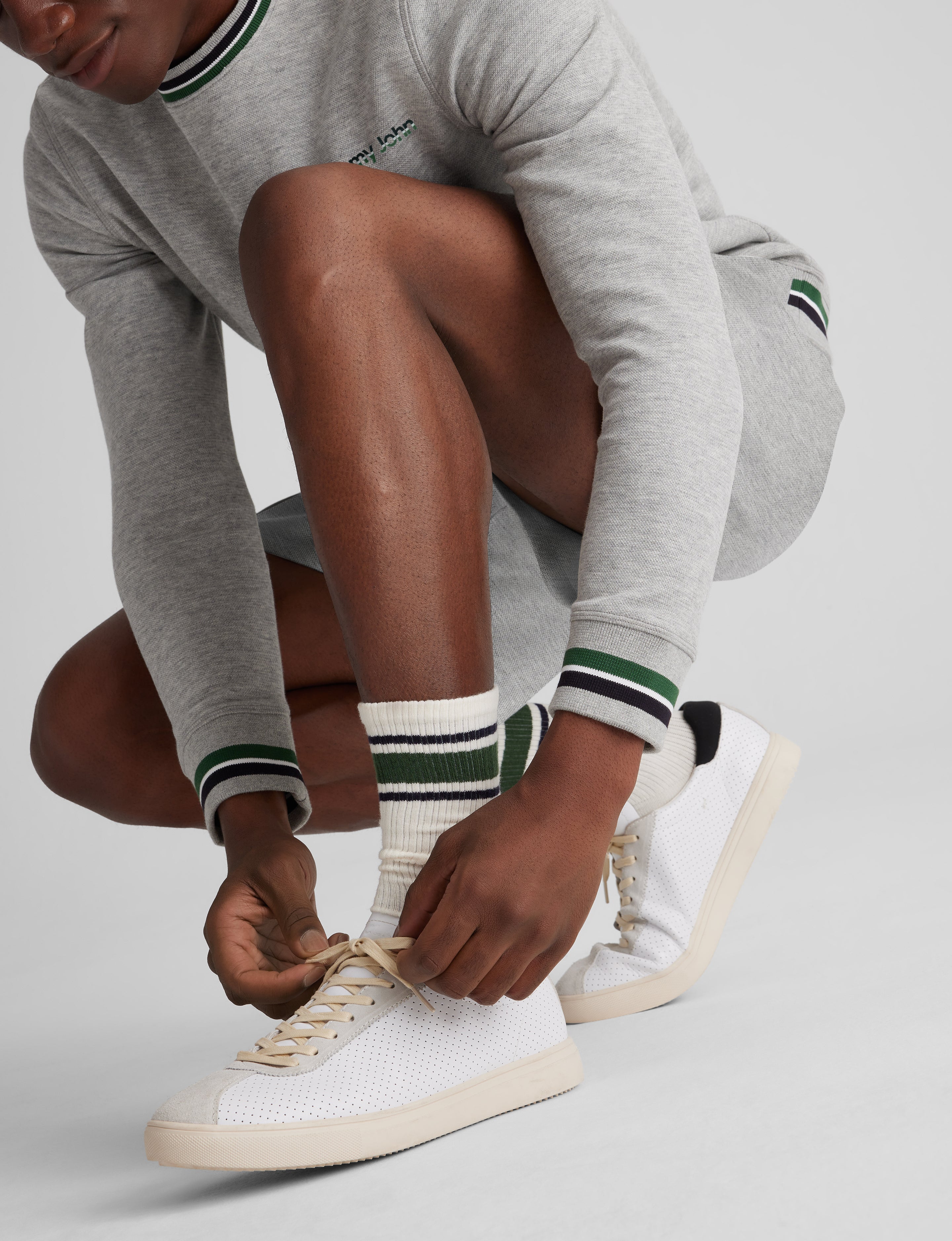 Varsity Stripe Crewneck Sweatshirt & Short Set