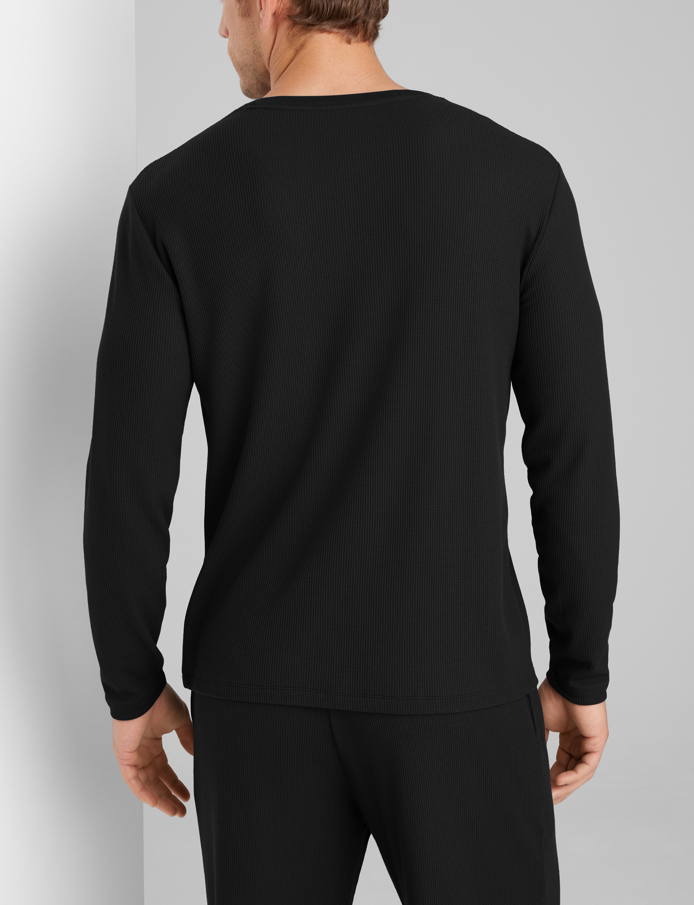 Waffle Long Sleeve Crew Neck