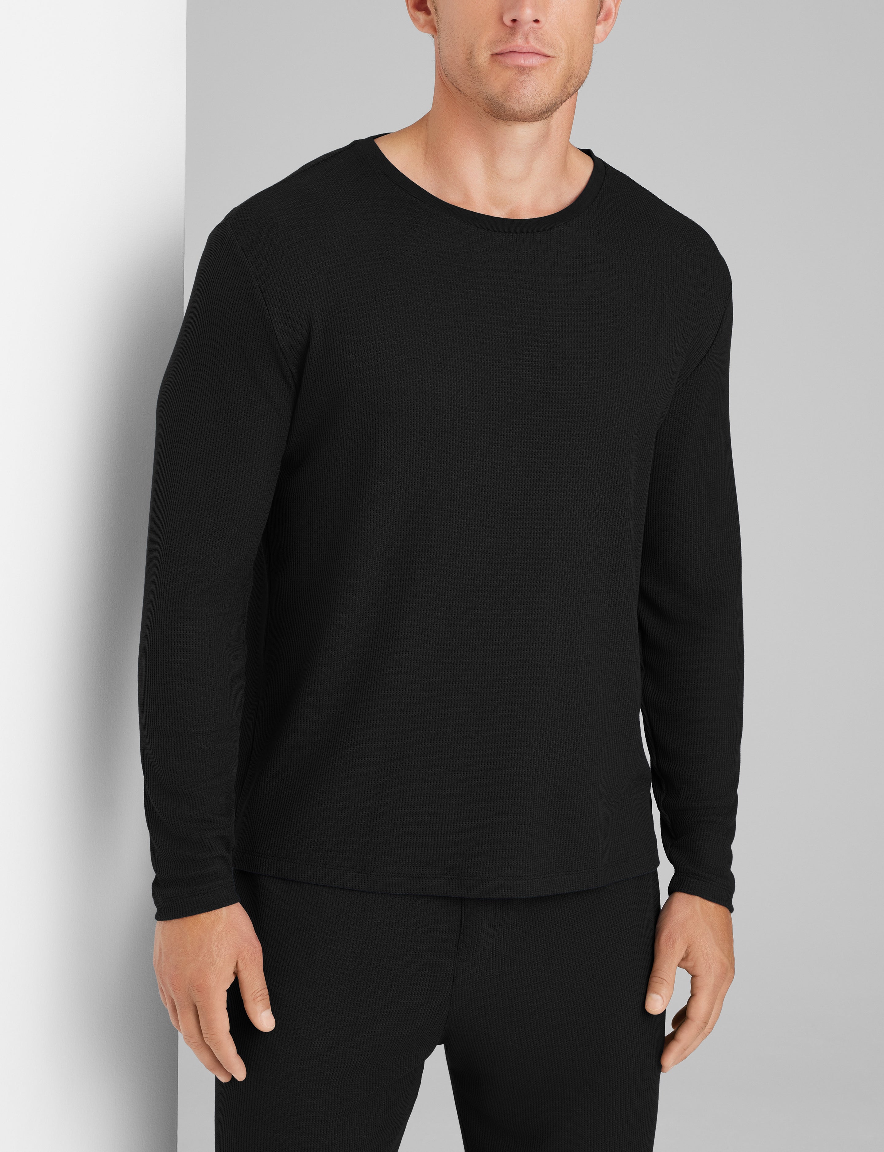 Waffle Long Sleeve Crew Neck