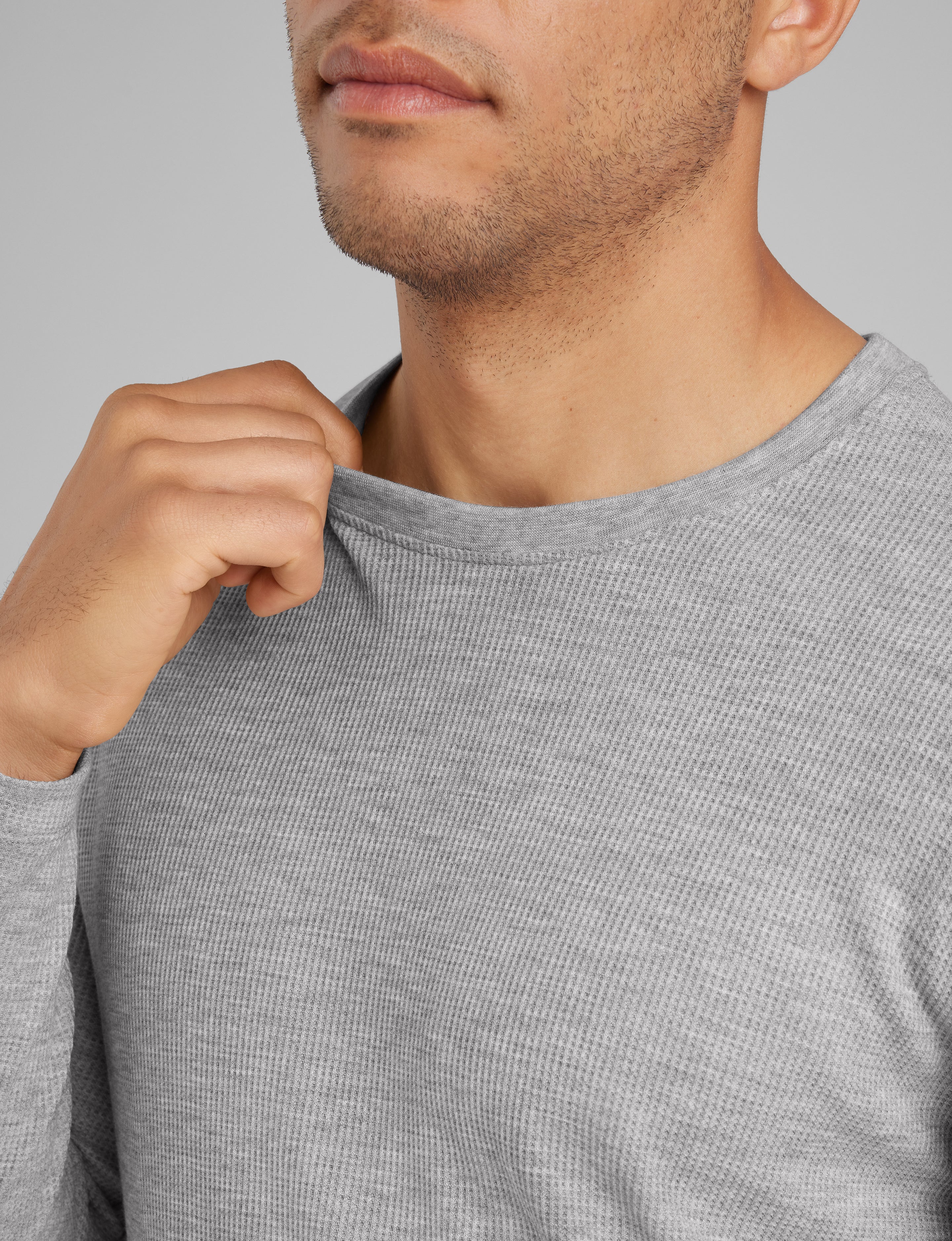 Waffle Long Sleeve Crew Neck