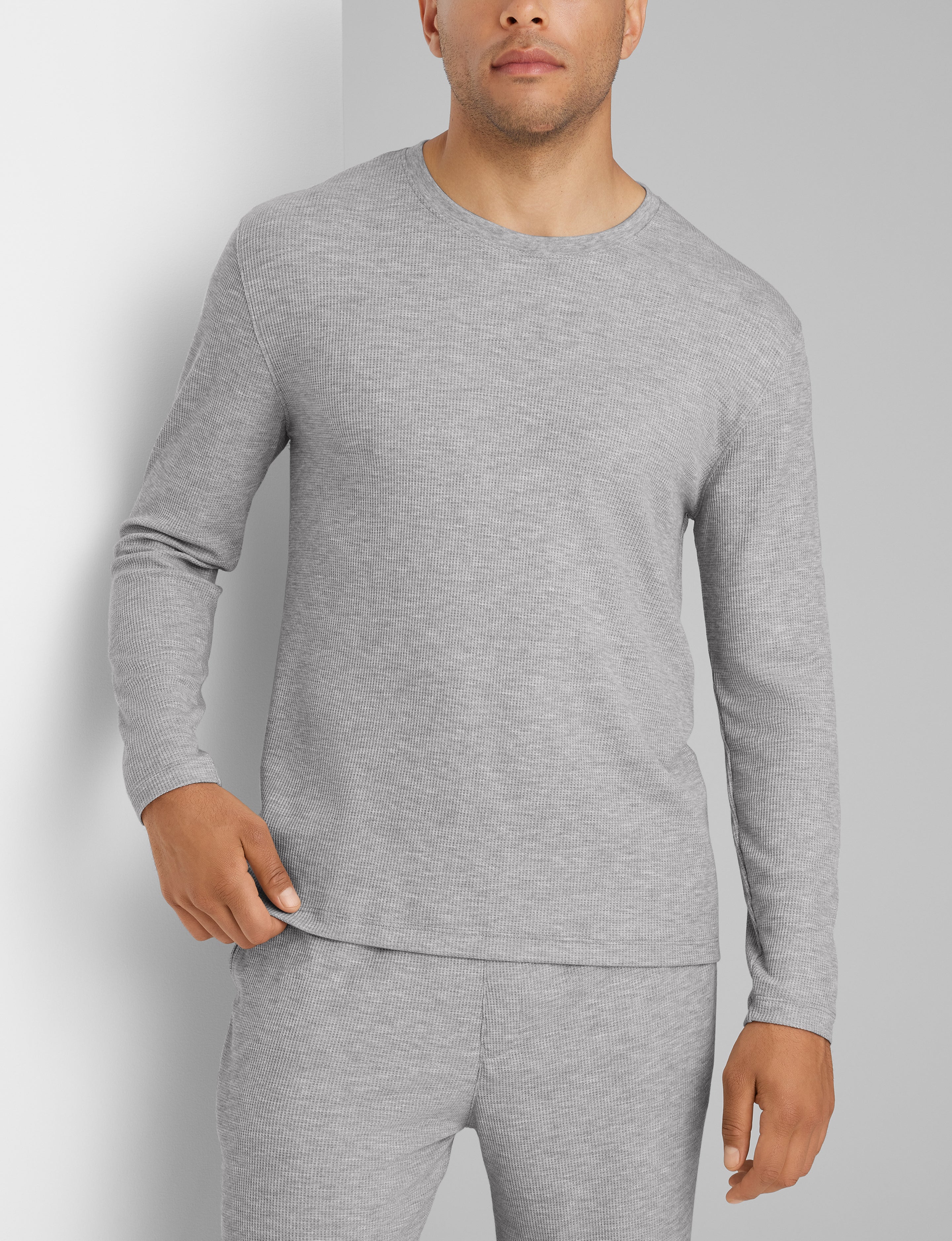 Waffle Long Sleeve Crew Neck