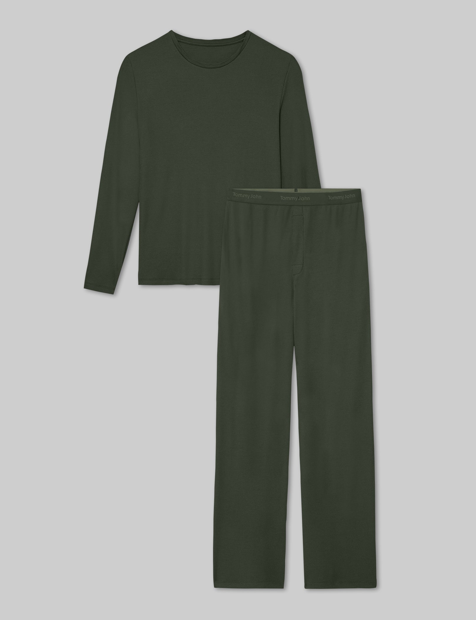 Waffle Long Sleeve Crew Neck & Pant Set