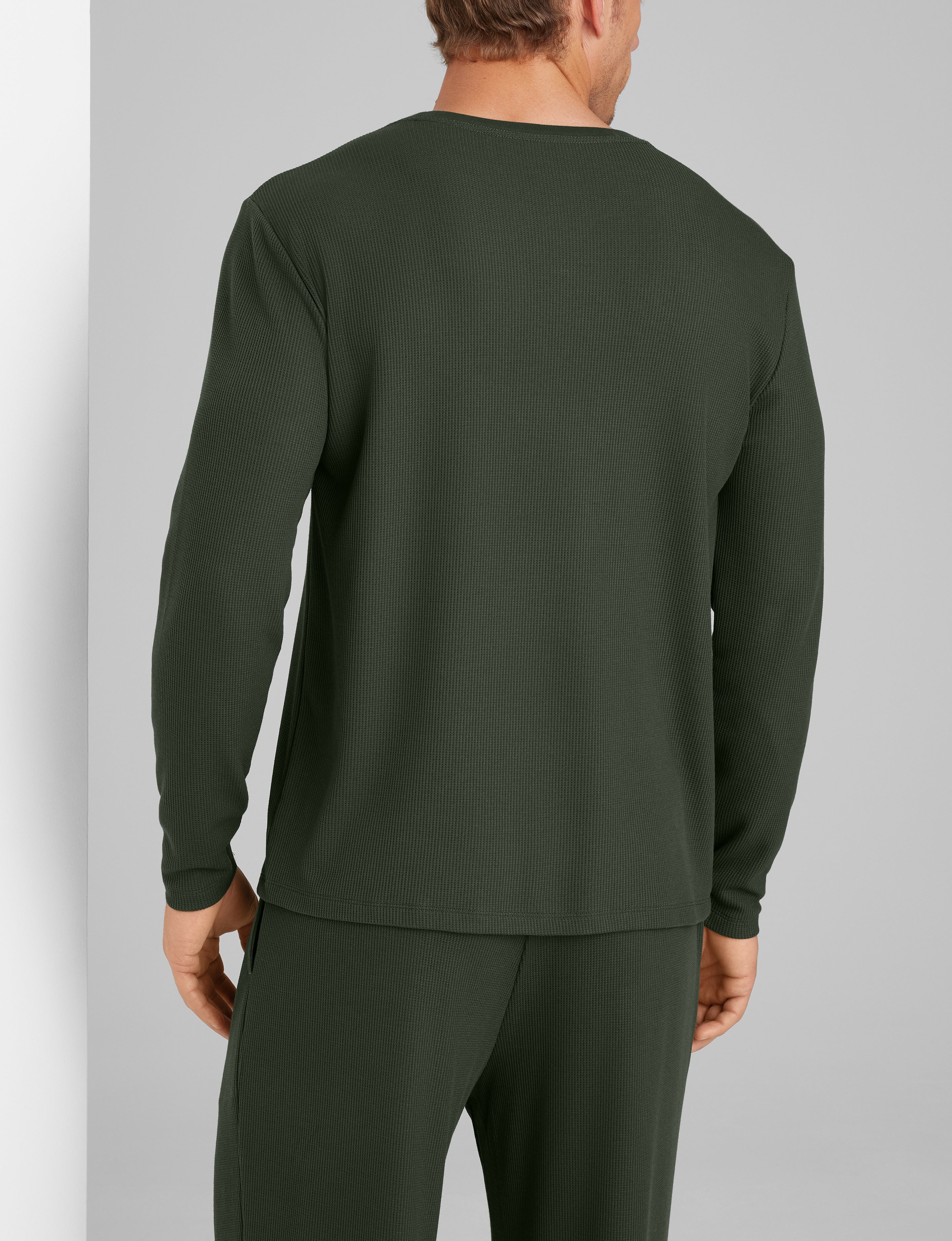 Waffle Long Sleeve Crew Neck