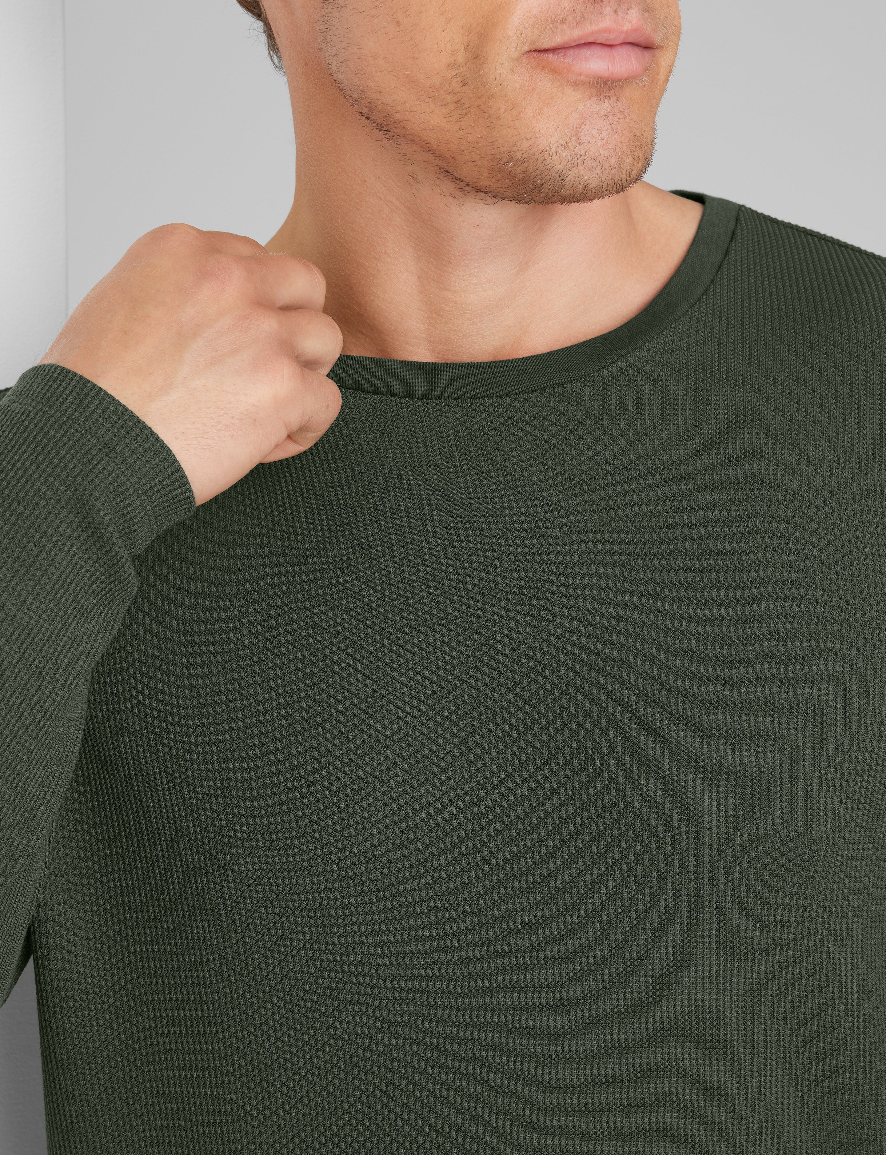 Waffle Long Sleeve Crew Neck