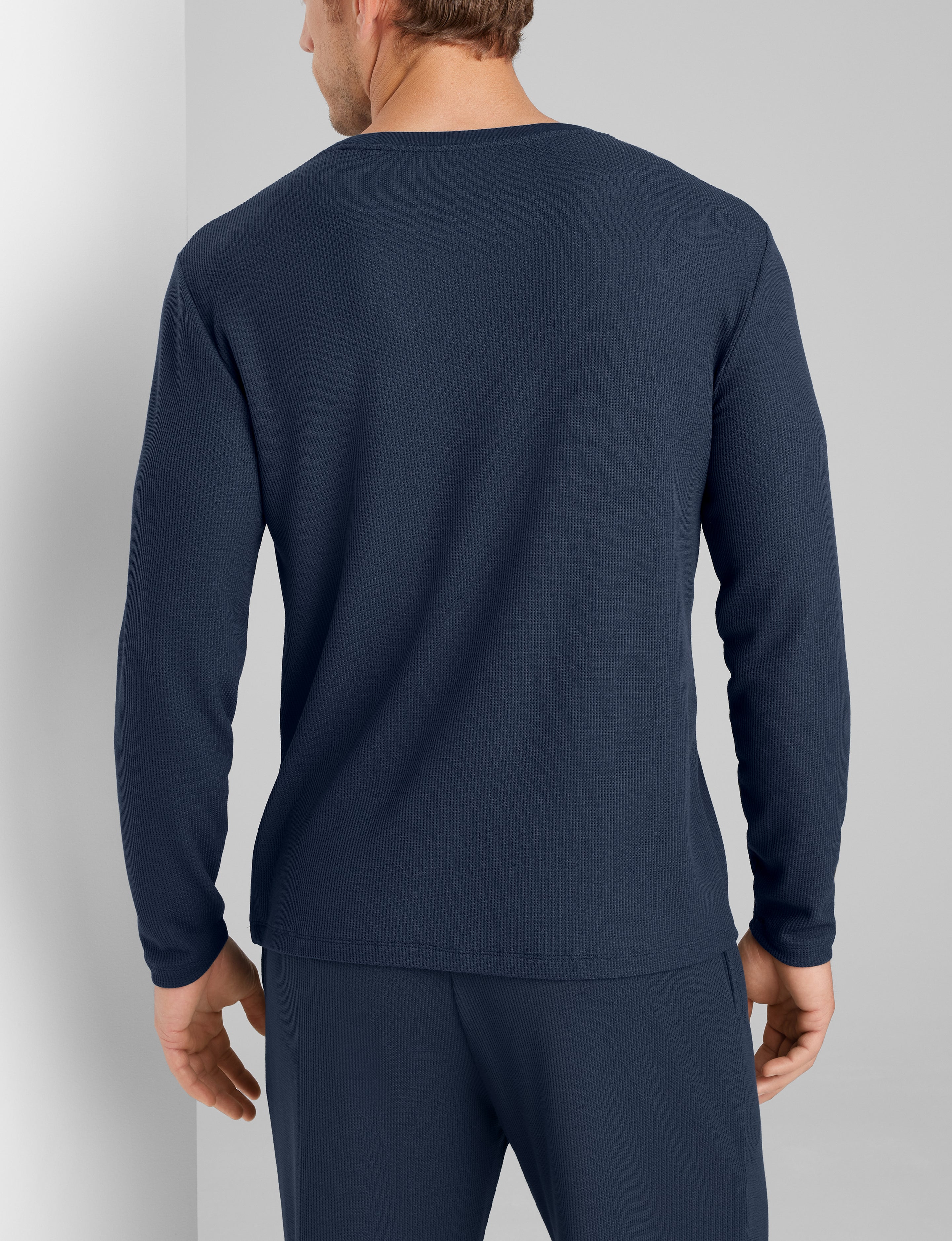 Waffle Long Sleeve Crew Neck