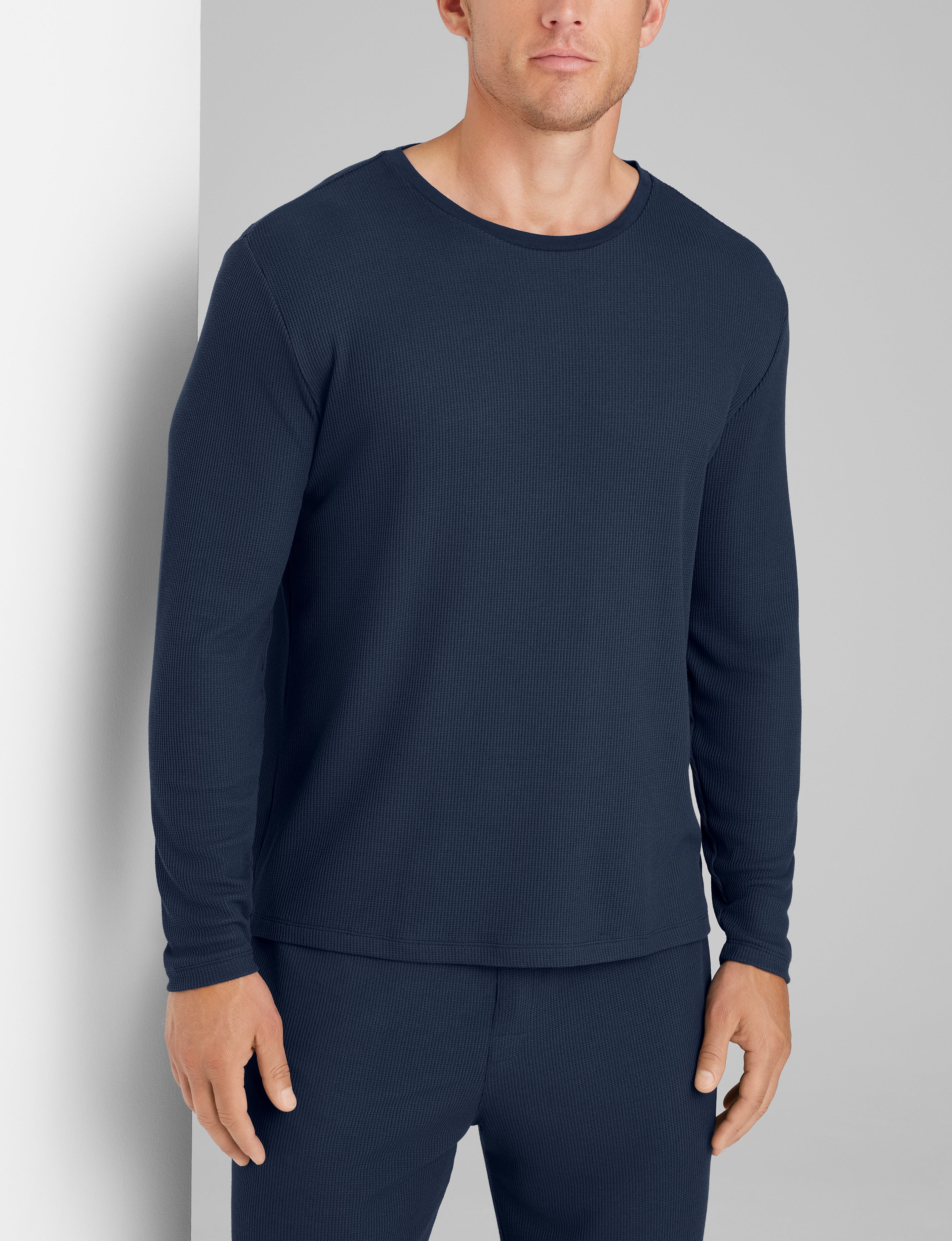 Waffle Long Sleeve Crew Neck