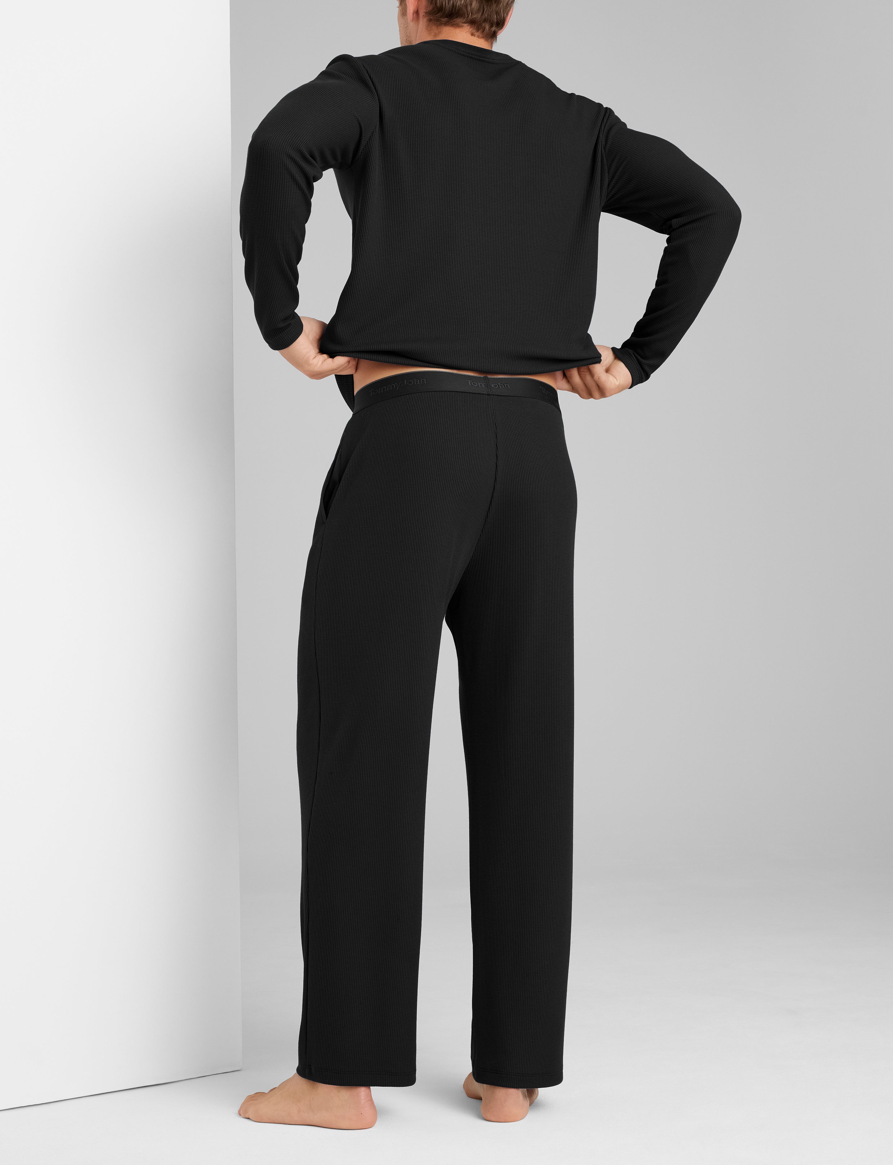 Waffle Long Sleeve Crew Neck & Pant Set