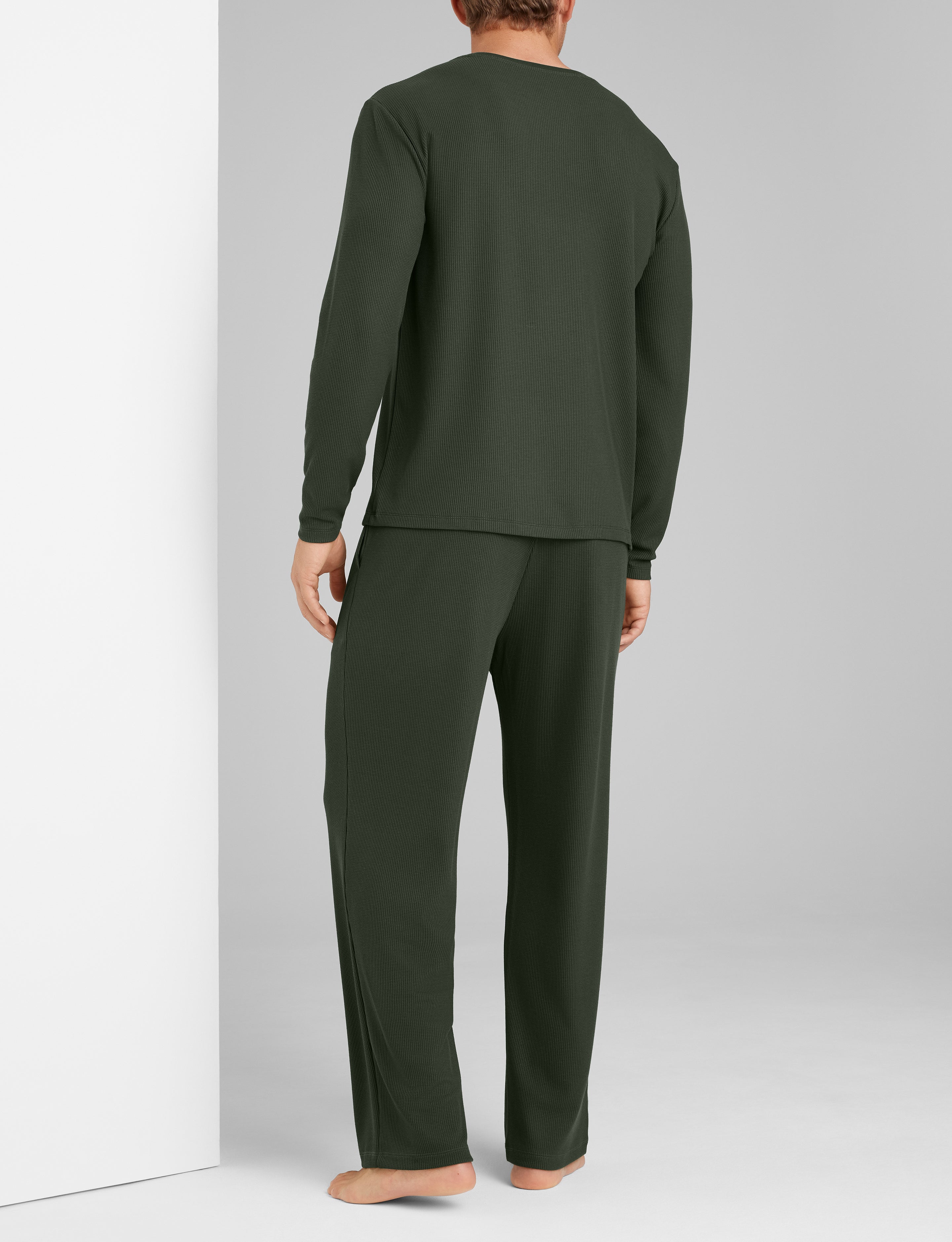 Waffle Long Sleeve Crew Neck & Pant Set