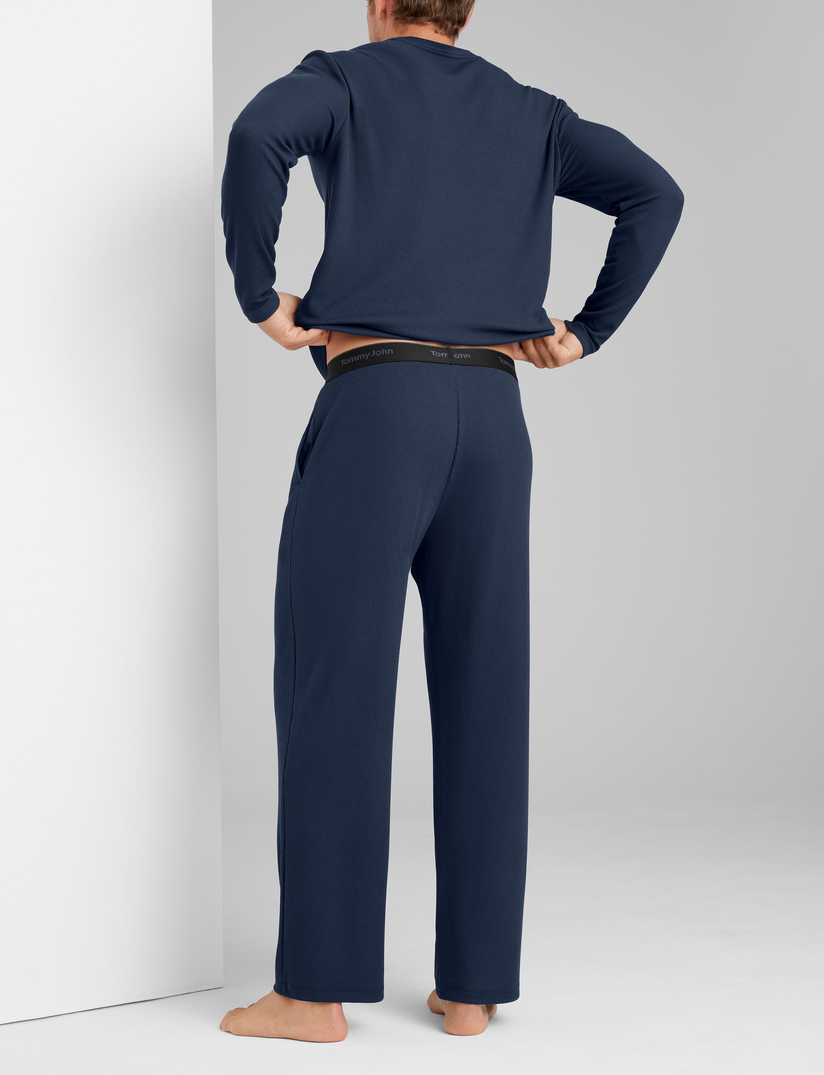 Waffle Long Sleeve Crew Neck & Pant Set