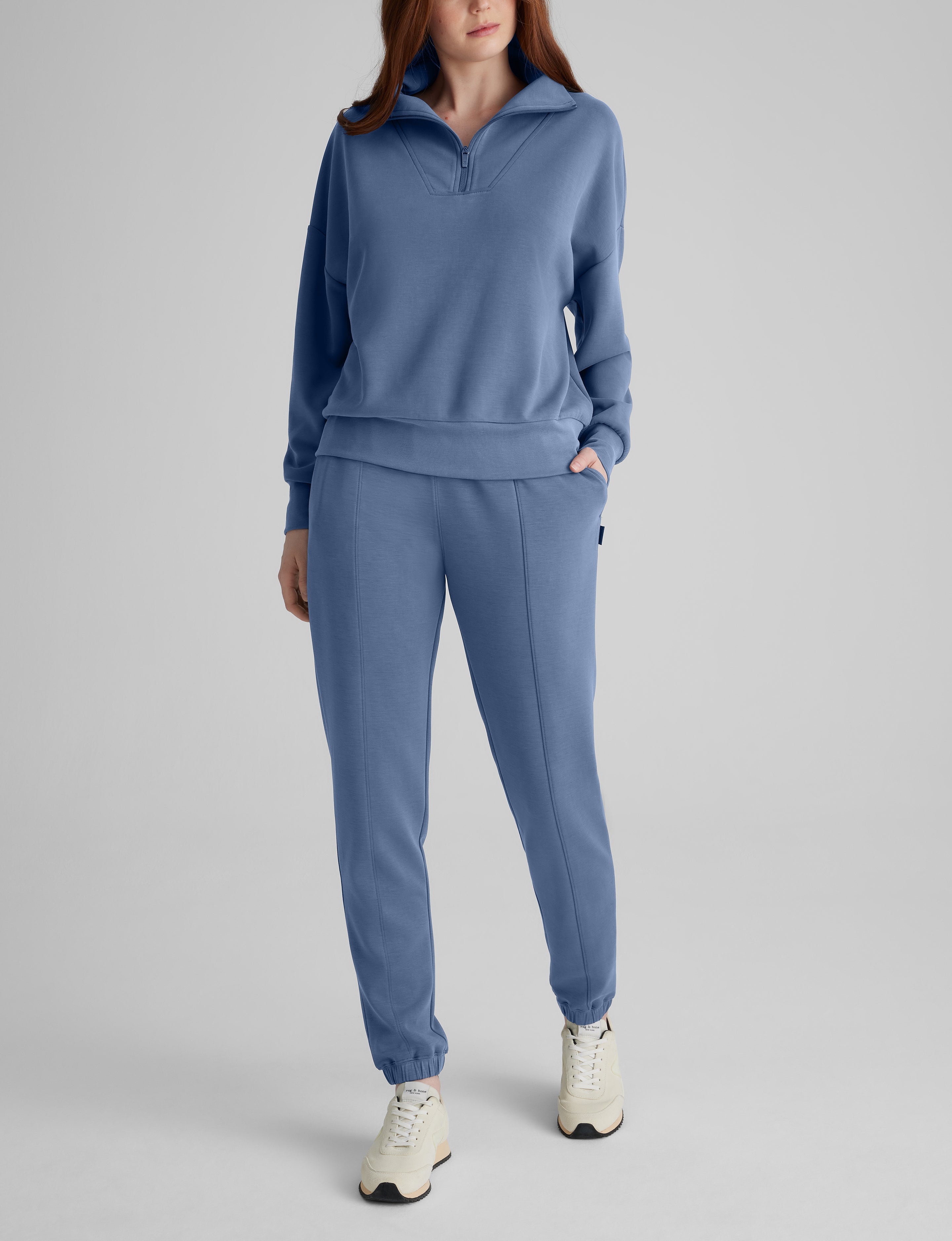 Women's Luxe Traveler Knit Quarter Zip & Jogger Set