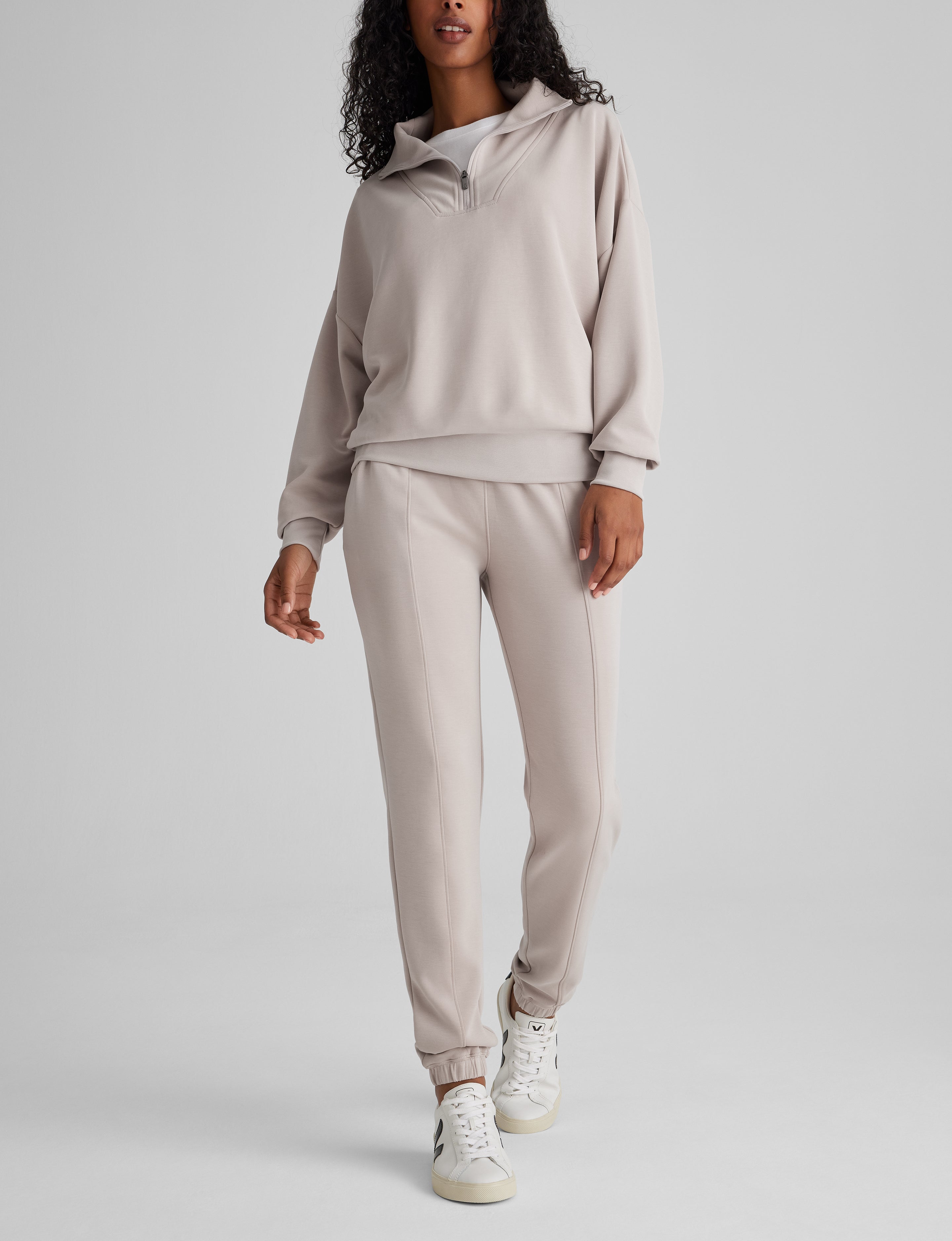 Women's Luxe Traveler Knit Quarter Zip & Jogger Set