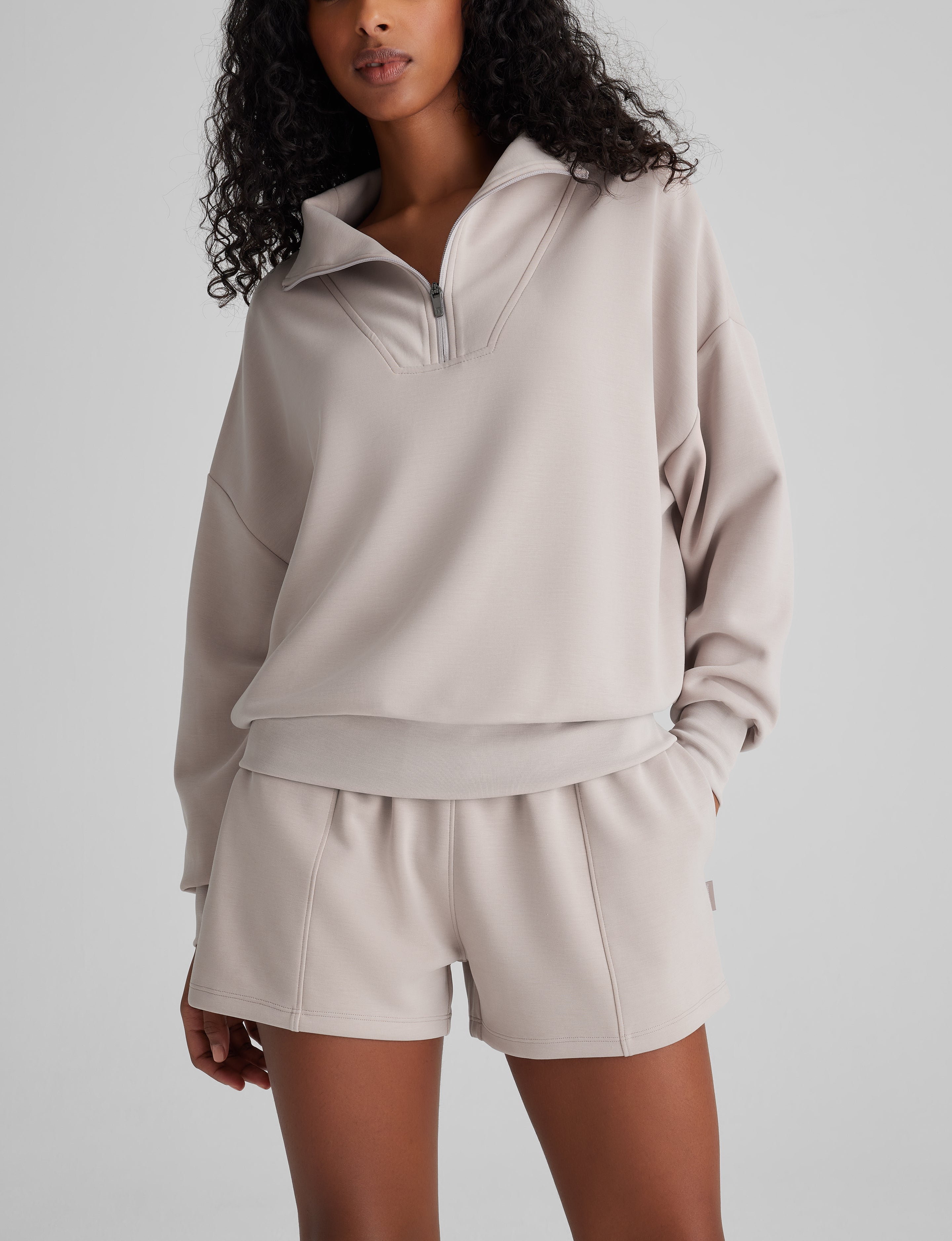 Women's Luxe Traveler Knit Quarter Zip & Short Set