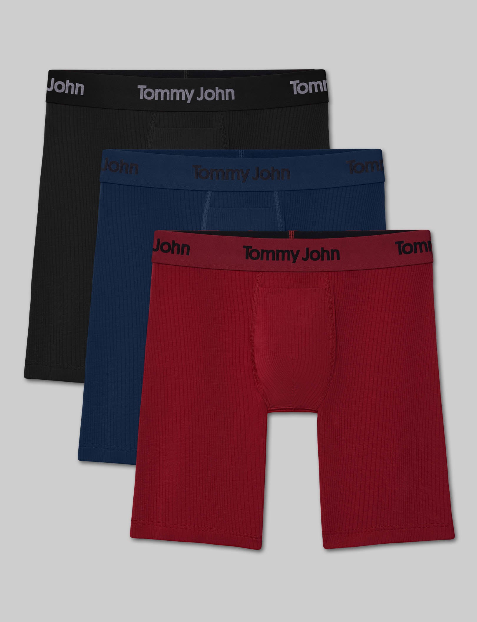 Second Skin Luxe Rib Boxer Brief 8" (3-Pack)