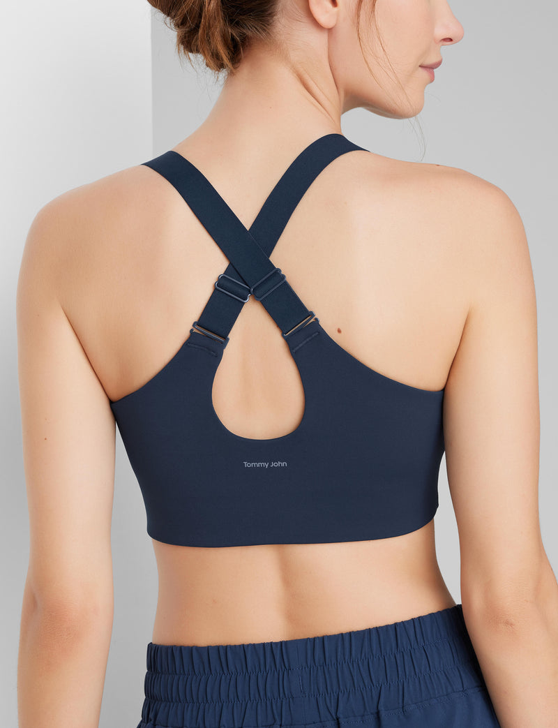 Medium Impact Adjustable Sports Bra::Dress Blues