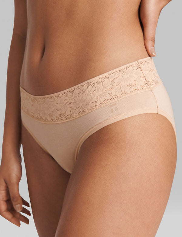 Women's Second Skin Brief, Lace Waist (Soft Underwear)