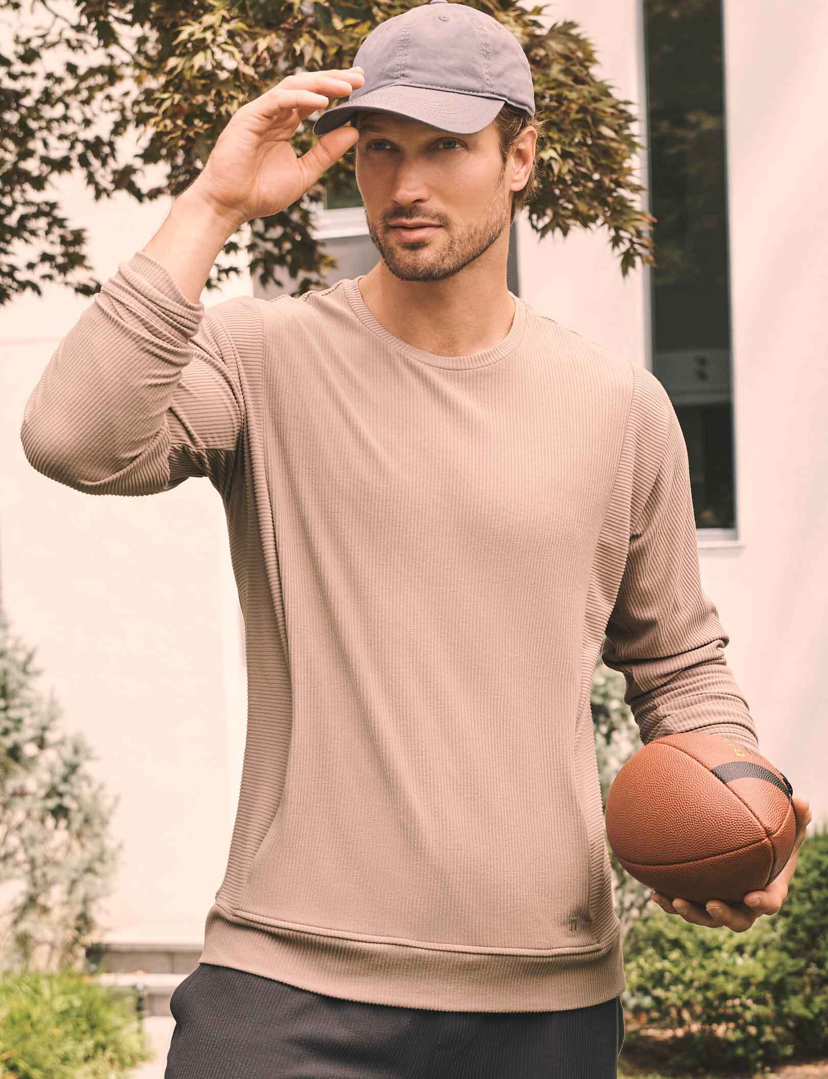 Zen Ribbed Crew Neck Sweatshirt