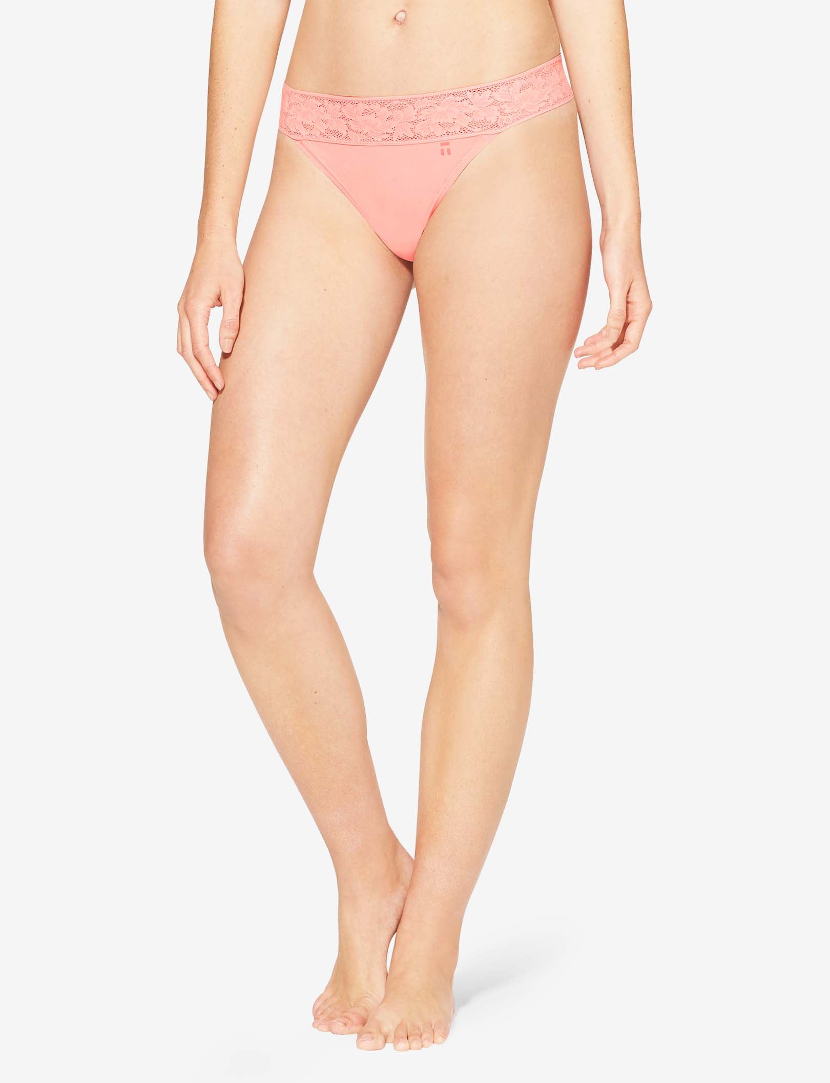 Women's Second Skin Thong, Lace Waist