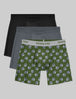 Second Skin Relaxed Fit Boxer 6" (3-Pack)::Black/Turbulence/Tee Time