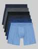 Second Skin Relaxed Fit Boxer 6" (6-Pack)::Blue/Turbulence/Black/Blue/Quartz/Della Robbia