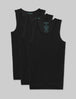 Second Skin Tank Stay-Tucked Undershirt (3-Pack)::Black