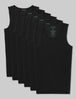 Second Skin Tank Stay-Tucked Undershirt (6-Pack)::Black