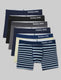 Cool Cotton Trunk 4" (6-Pack)::Navy/Black/Grey/Navy/Beach Balls/Seaside Stripe