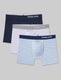 Cool Cotton Trunk 4" (3-Pack)::Navy/Purple/Multi Stripe